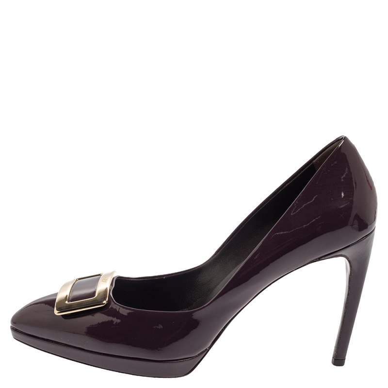 

Roger Vivier Purple Patent Leather Belle Vivier Trompette Pumps Size