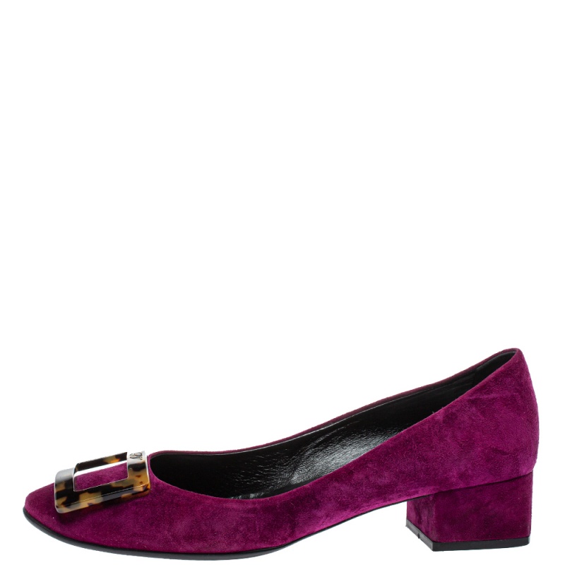 

Roger Vivier Purple Suede Belle Vivier Pumps Size