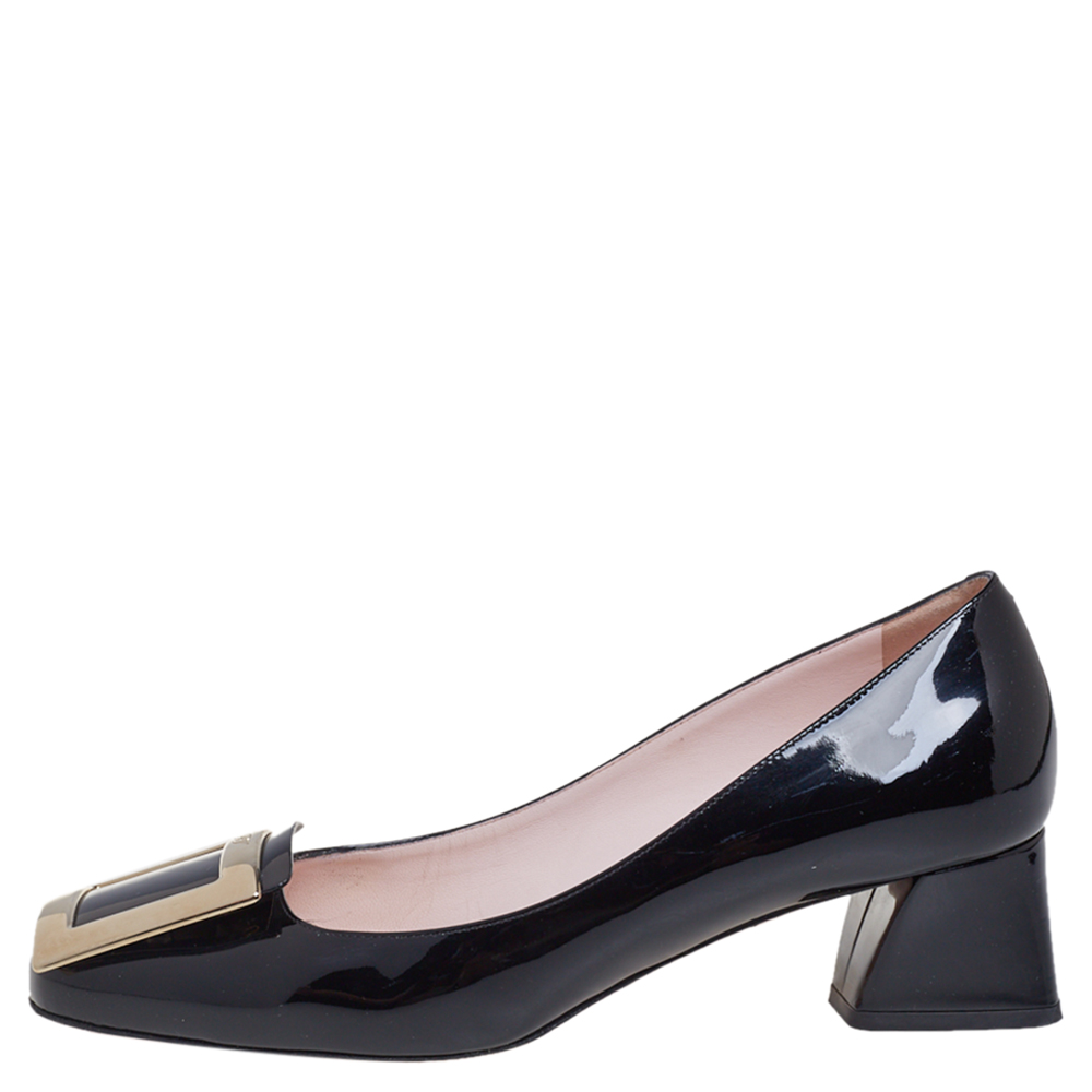 

Roger Vivier Black Patent Leather Très Vivier Pumps Size