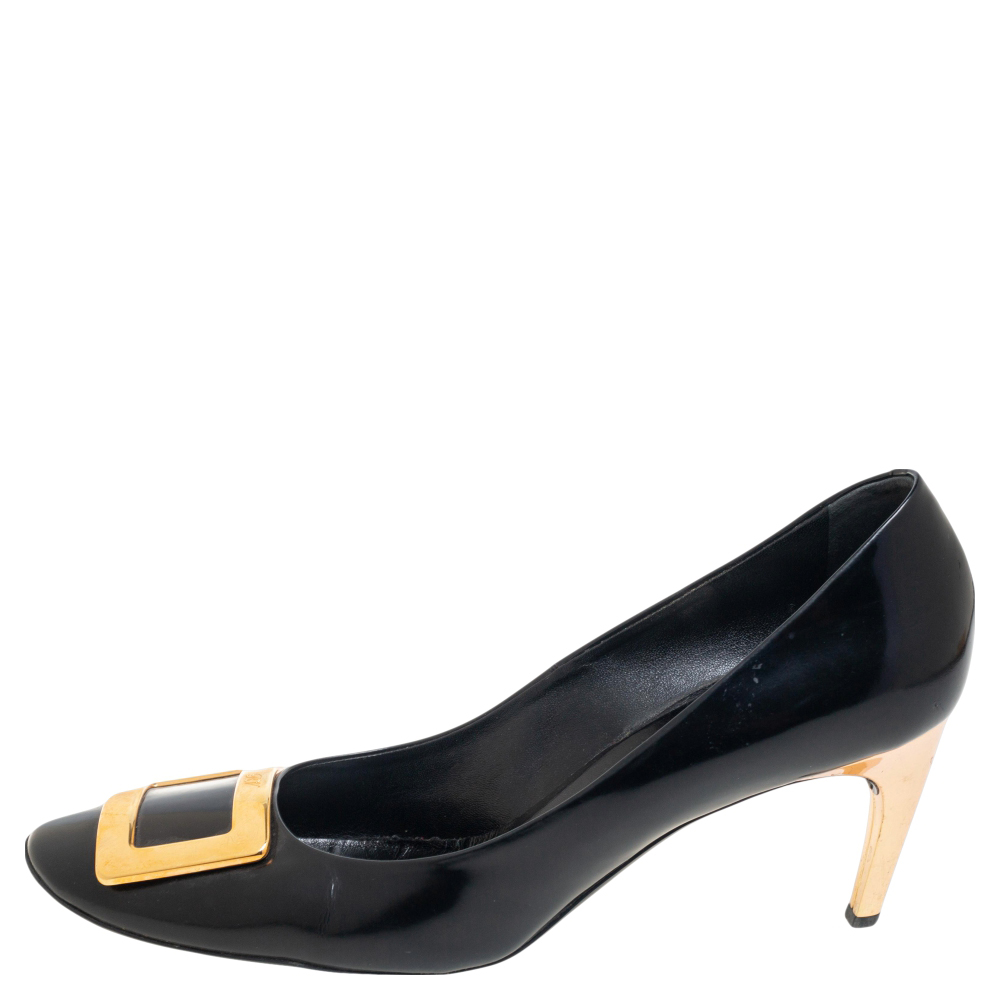 

Roger Vivier Black Leather Belle Pumps Size