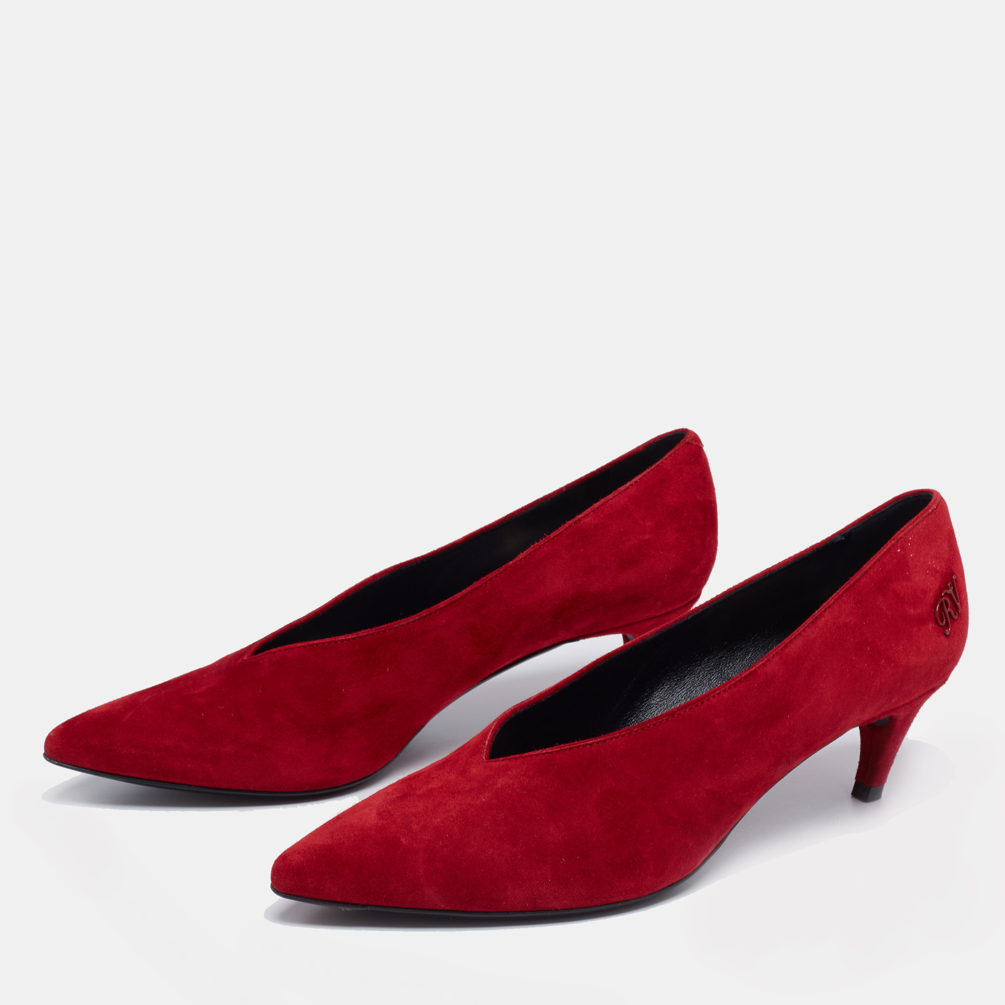 

Roger Vivier Red Suede Pointed Toe Pumps Size