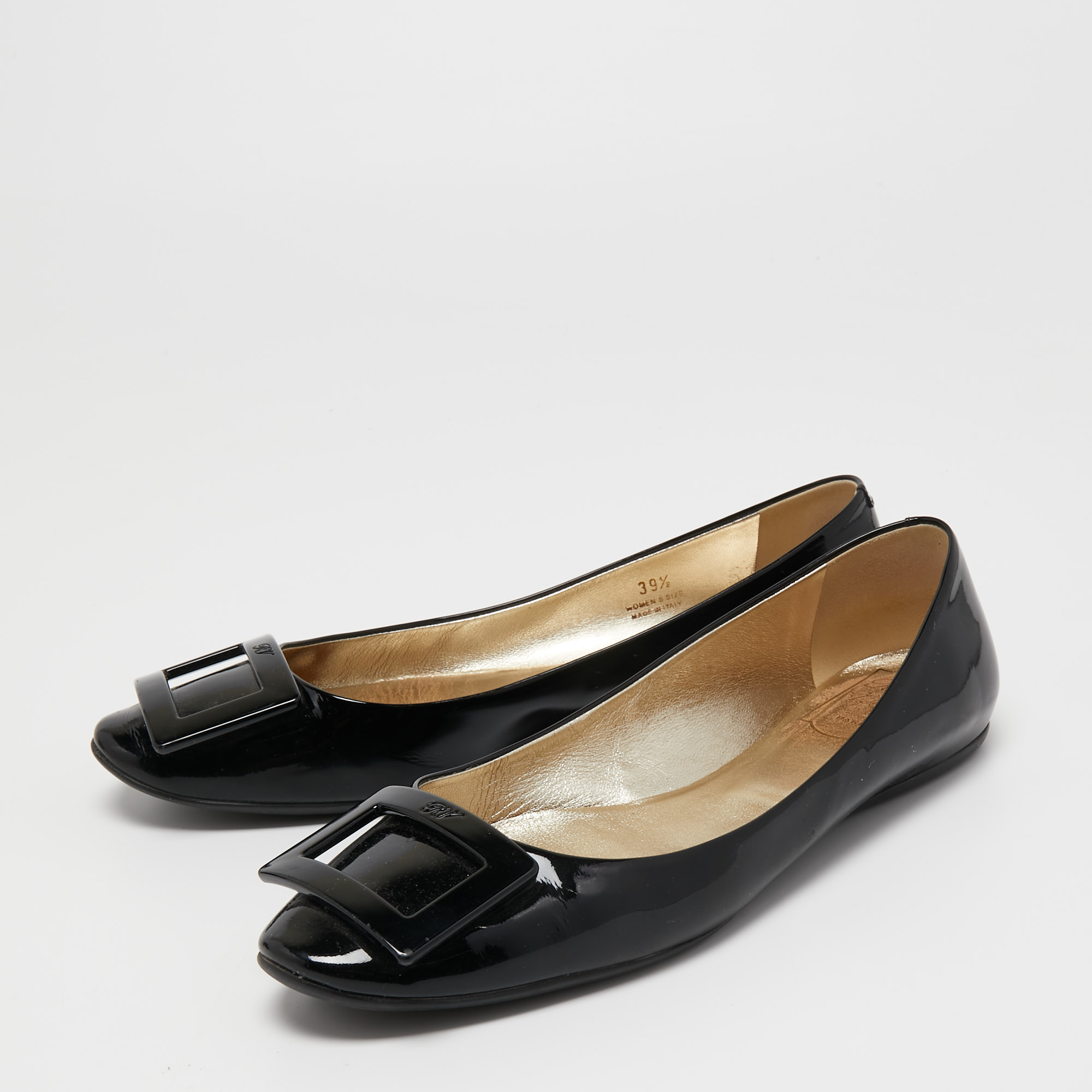 

Roger Vivier Black Patent Leather Gommette Ballet Flats Size