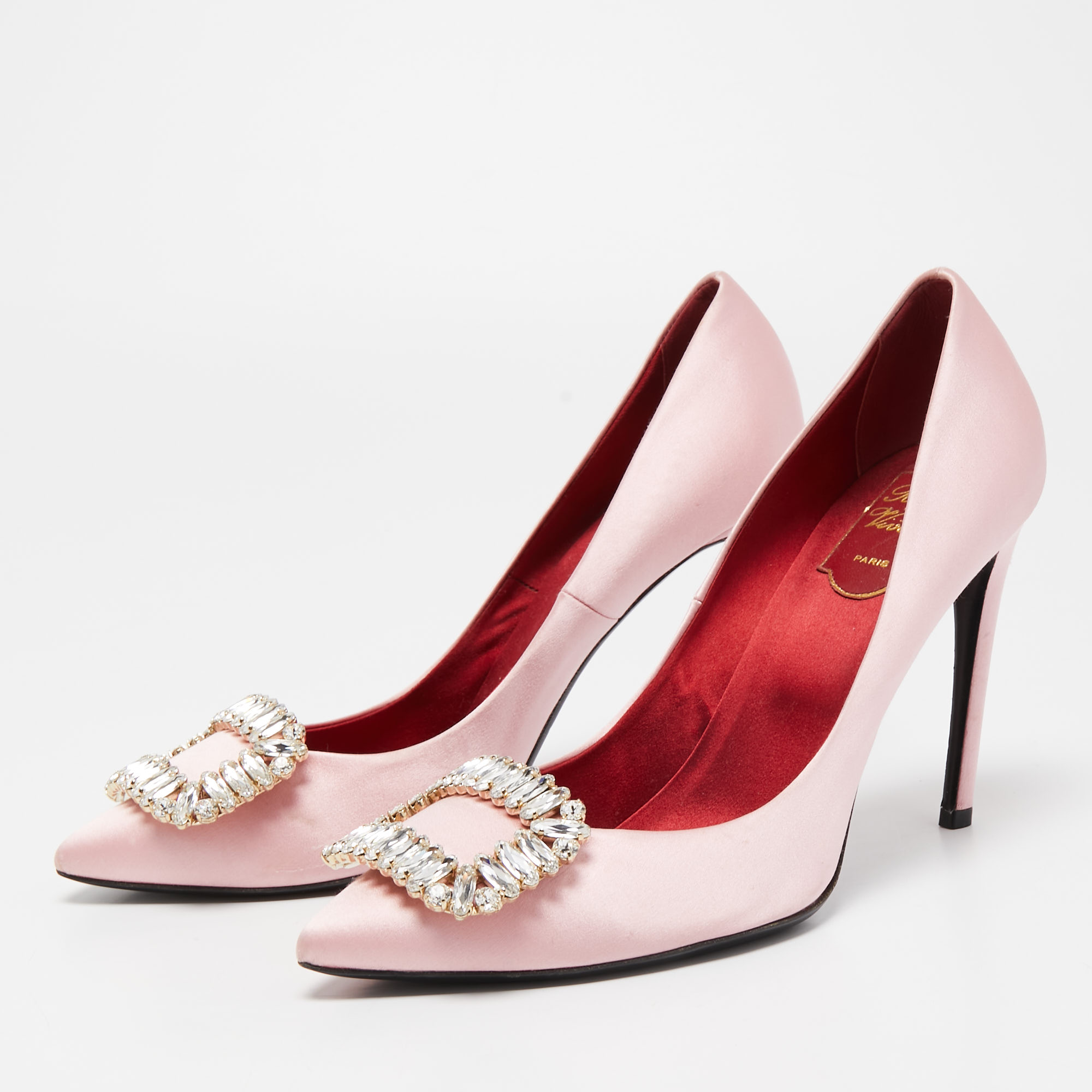 Roger Vivier Pink Satin Trompette Pumps Size