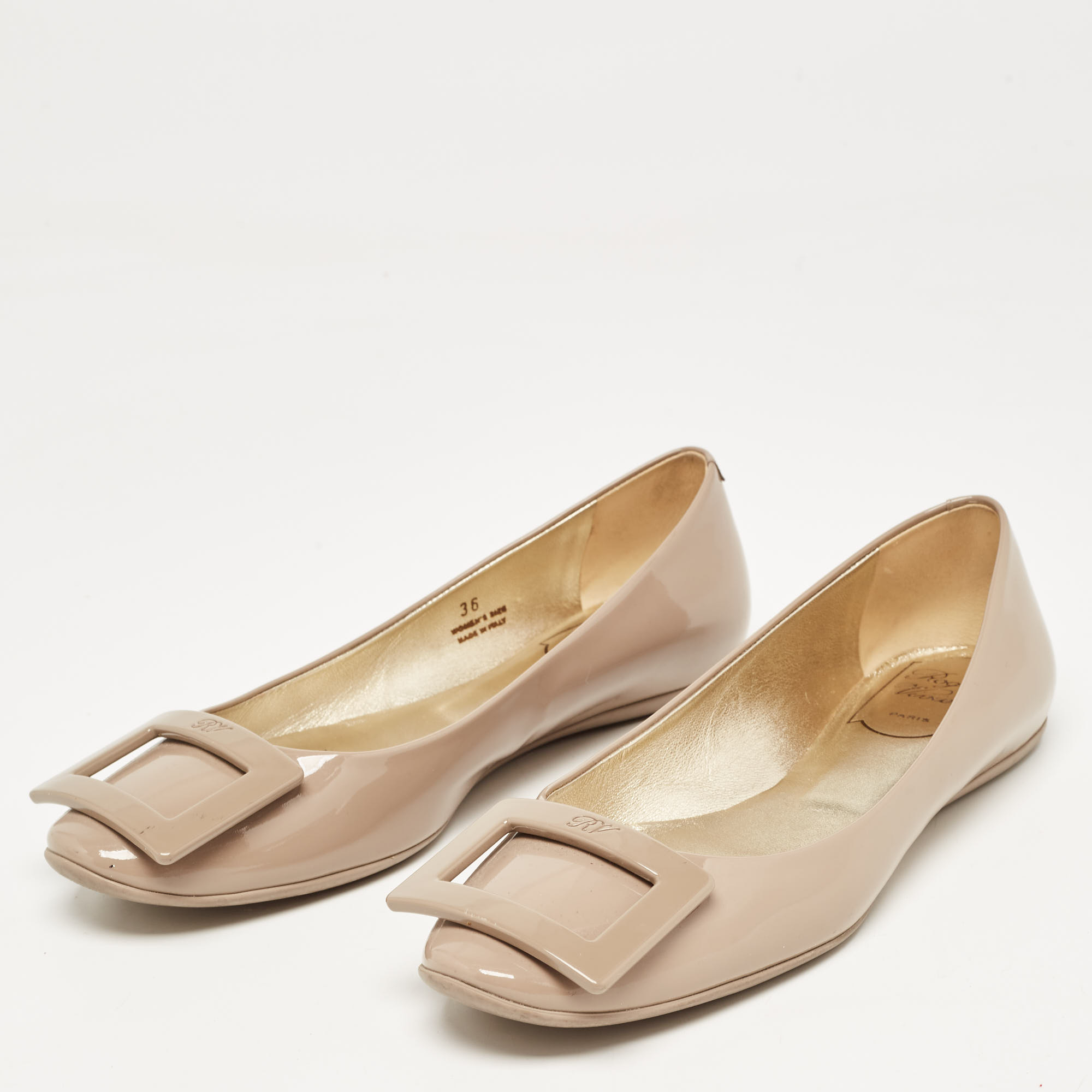 

Roger Vivier Brown Patent Leather Ballet Flats Size