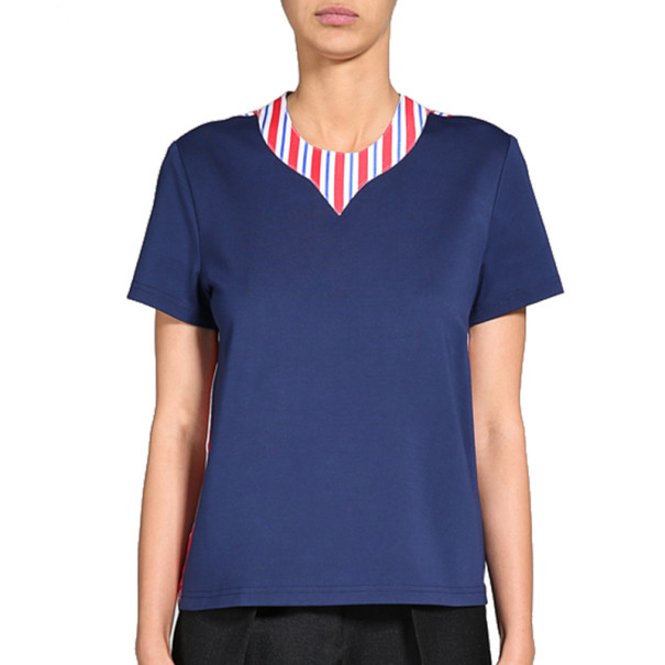 

Roksanda Ilincic Aubin Navy Wool and Silk Top, Navy blue