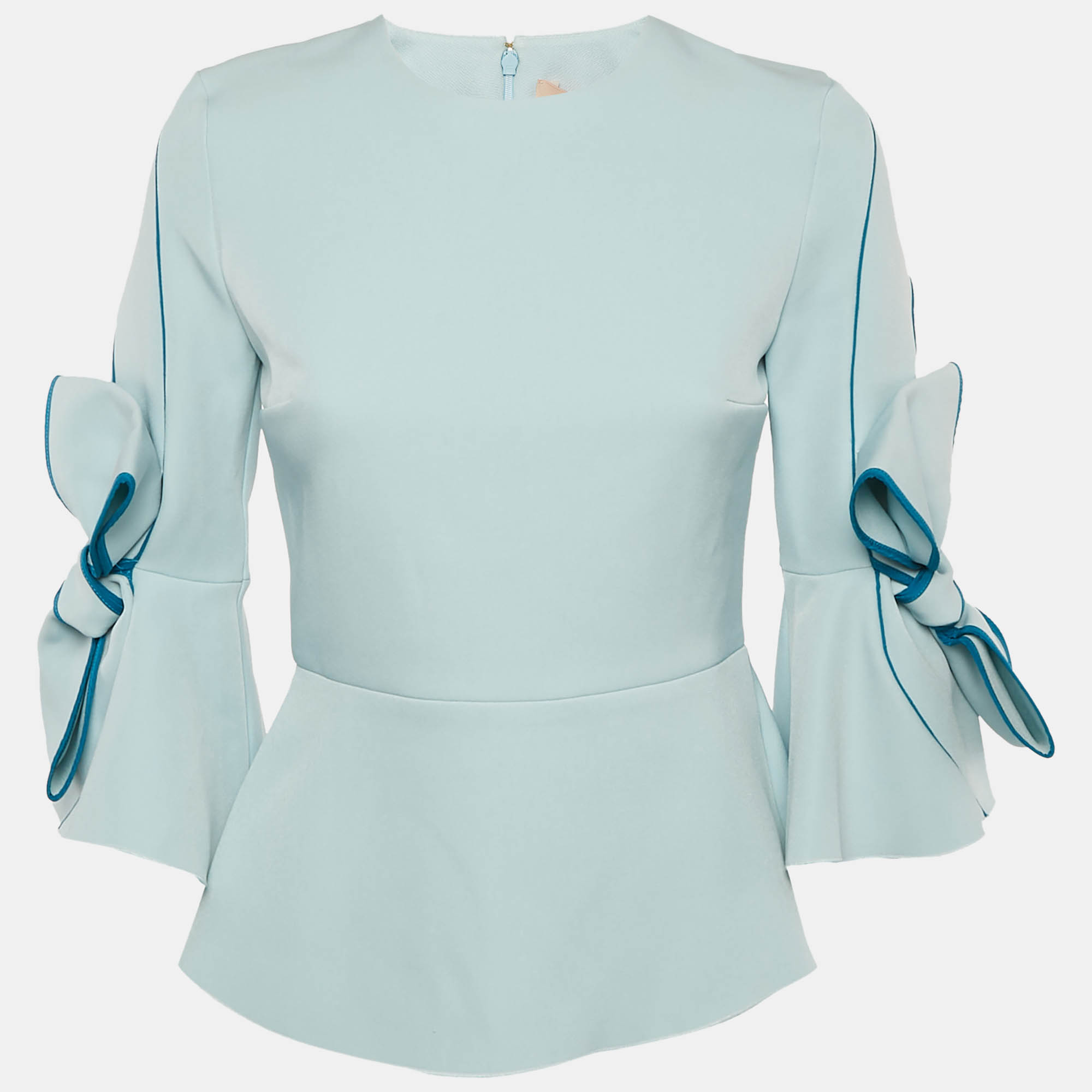 

Roksanda Ilincic Blue Crepe Bow Detail Top S