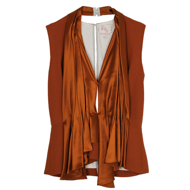 Pre Owned Roksanda Ilincic Orange Silk Top M