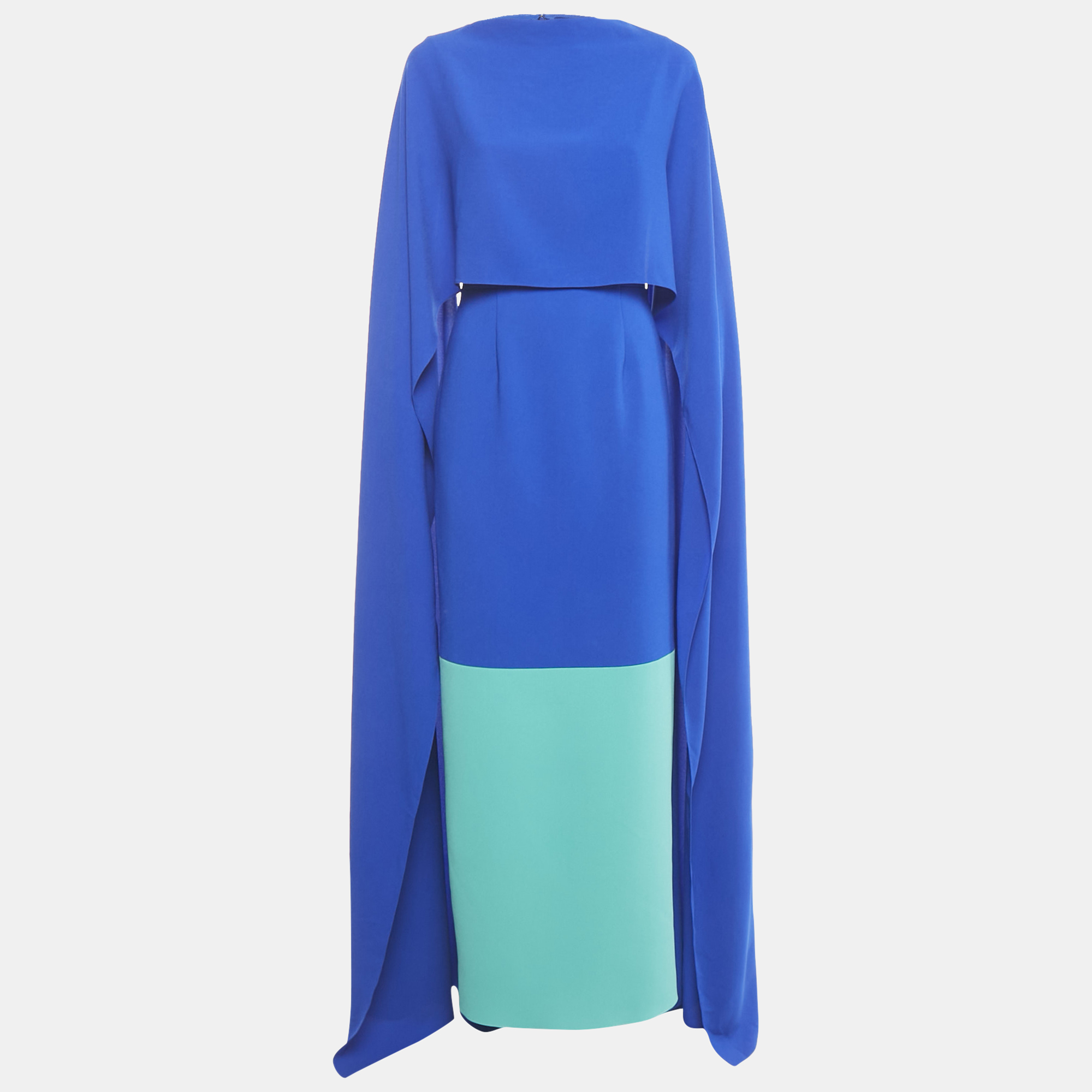 

Roksanda Blue Crepe Cape Detail Eliana Midi Dress M