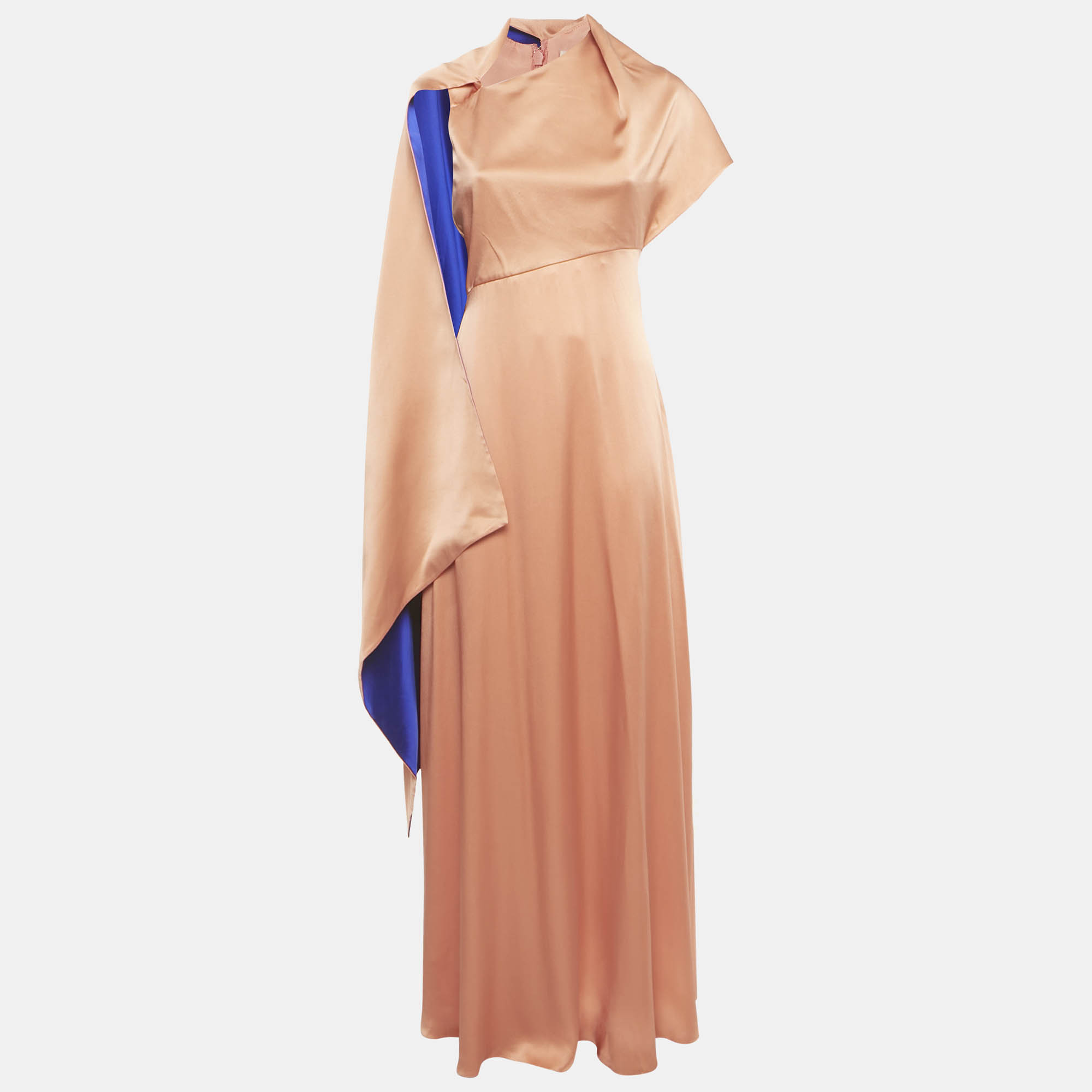 

Roksanda Orange Silk Asymmetric Neck Pilar Maxi Dress S