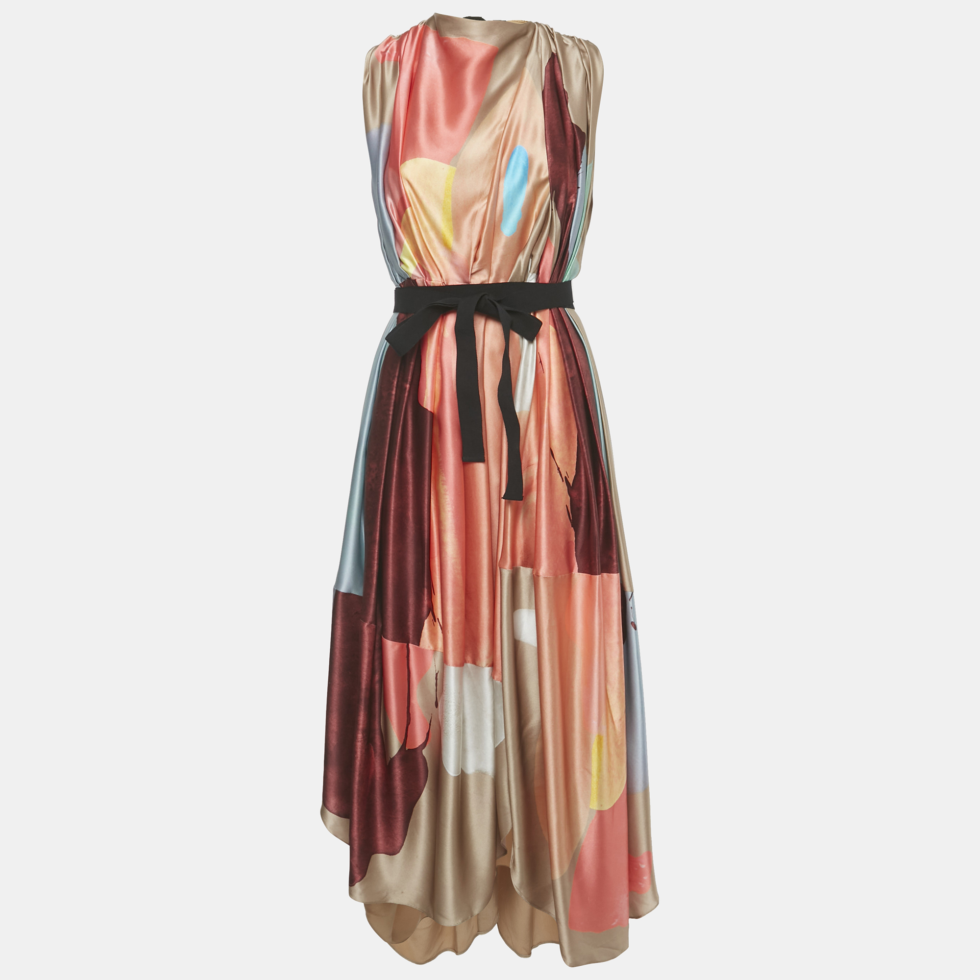 

Roksanda Multicolor Silk Tie-up Neck Detail Aldona Midi Dress S