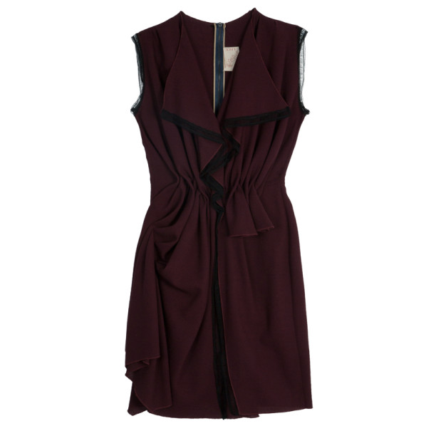 Pre Owned Roksanda Ilincic Gathered Wool Dress M