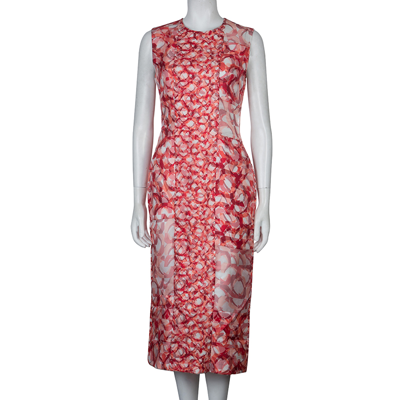 

Roksanda Ilincic Orange Printed Sleeveless Silk Dress