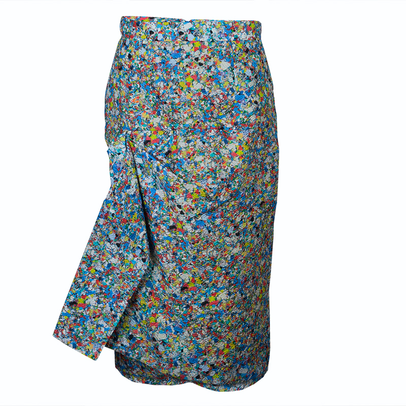 Pre Owned Roksanda Ilincic Multicolor Pleated Detail Skirt M