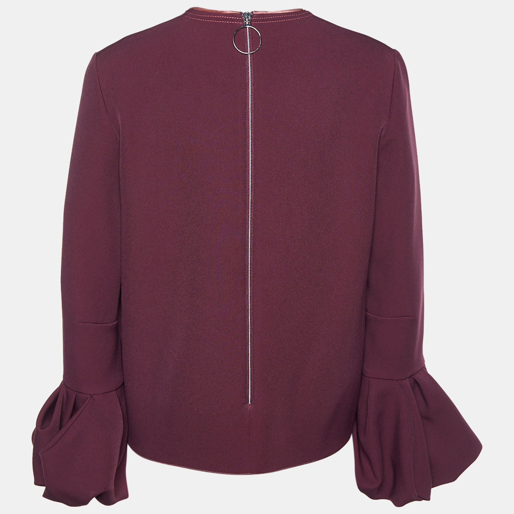 

Roksanda Burgundy Cady Puff Cuff Sleeve Arlo Top