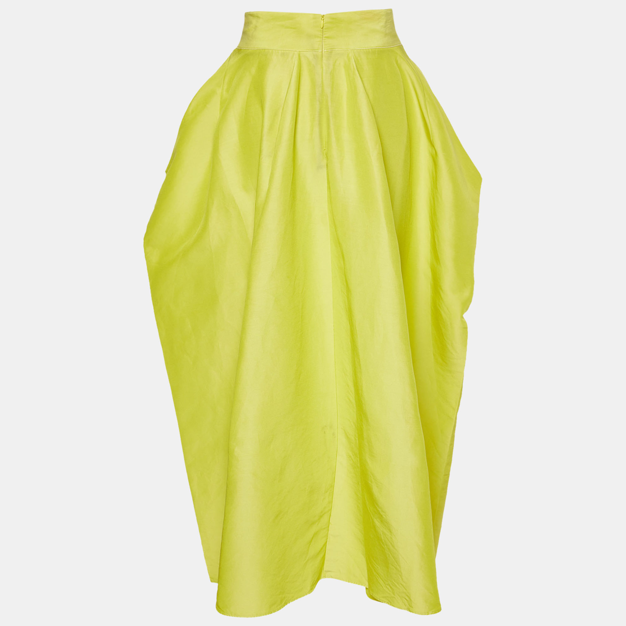 

Roksanda Ilincic Yellow Cotton & Silk Draped Maxi Skirt