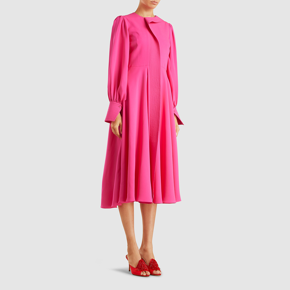 

Roksanda Pink Adyn Silk Satin Midi Dress UK 6