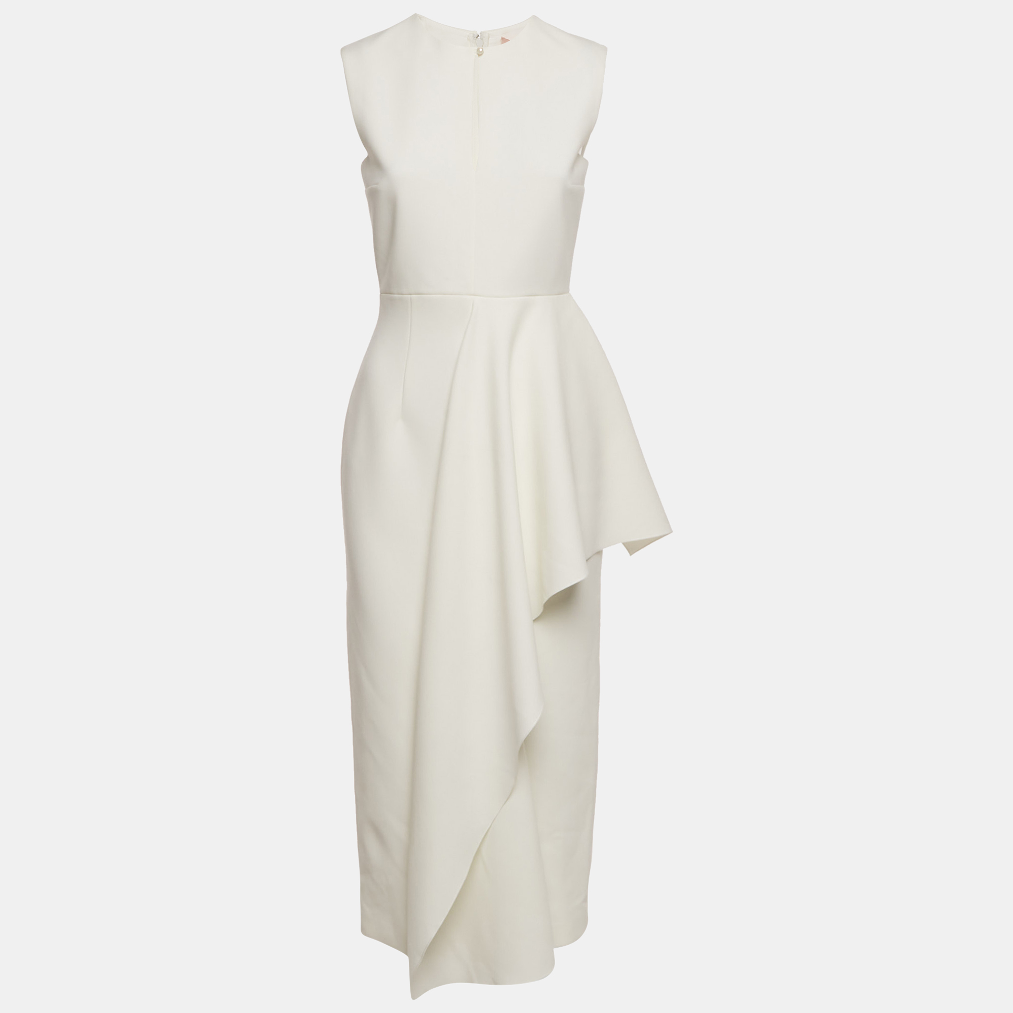 

Roksanda White Crepe Ruffled Midi Dress S