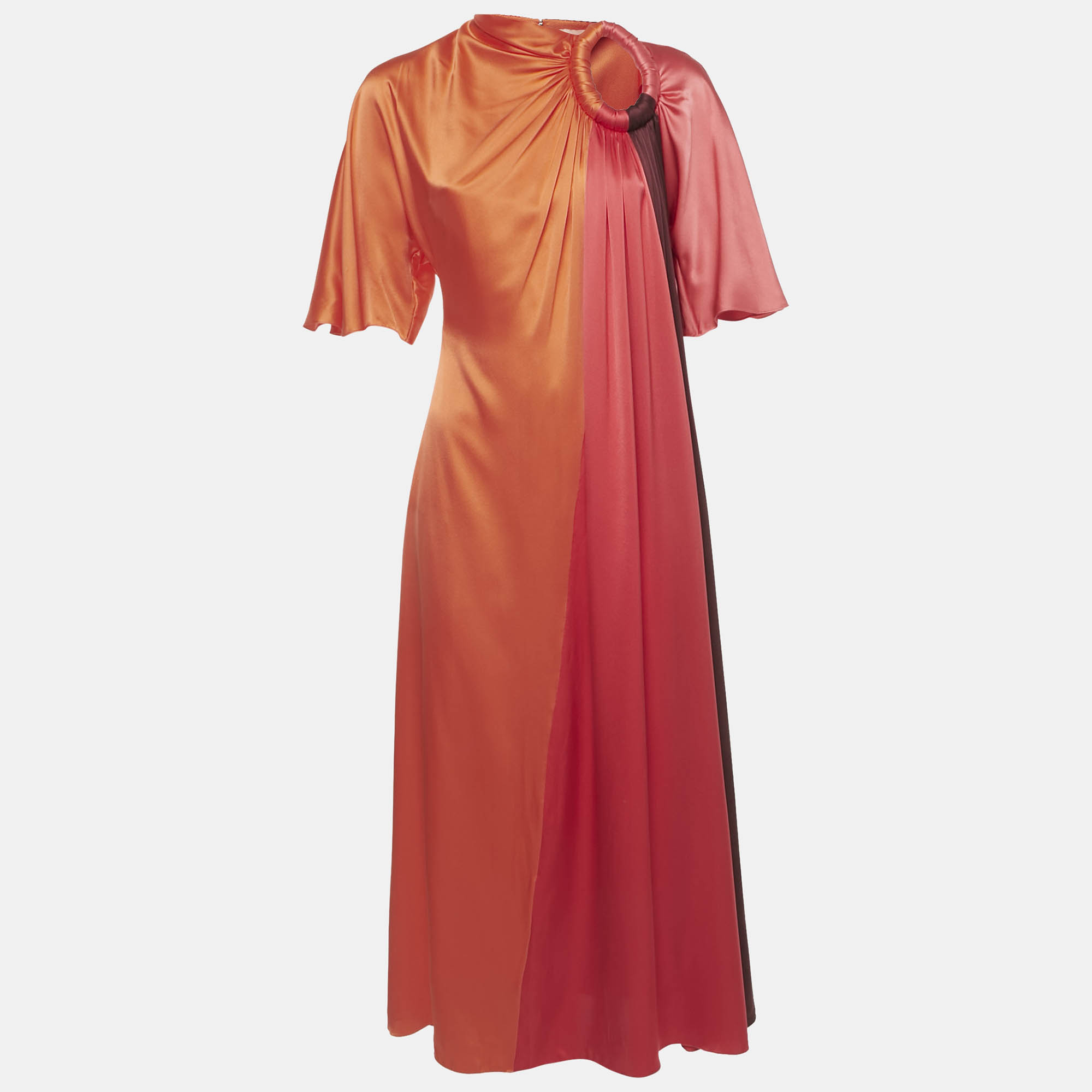 Pre-owned Roksanda Multicolor Satin Paneled Midi Dress M