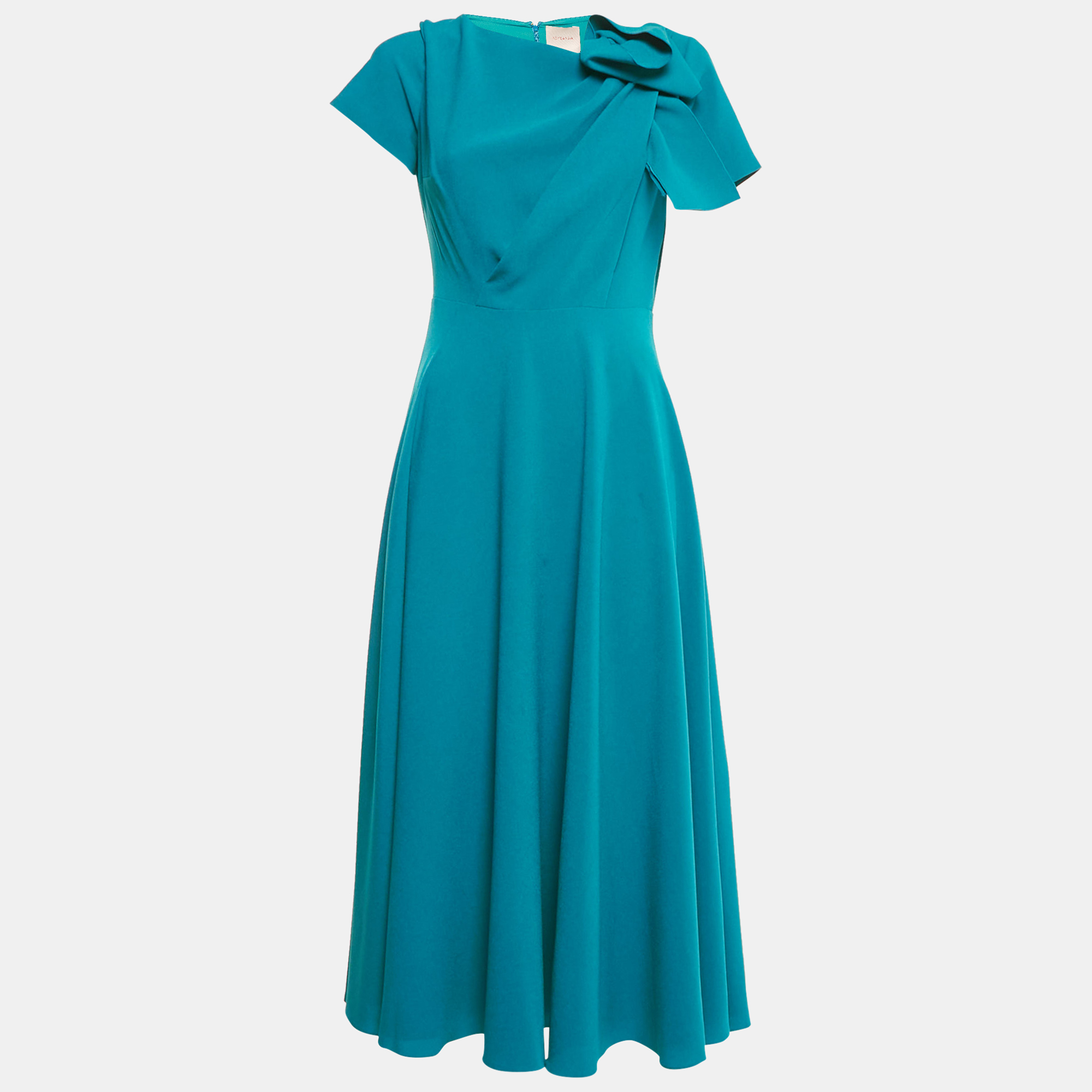 

Roksanda Blue Crepe Ruffled Midi Dress M