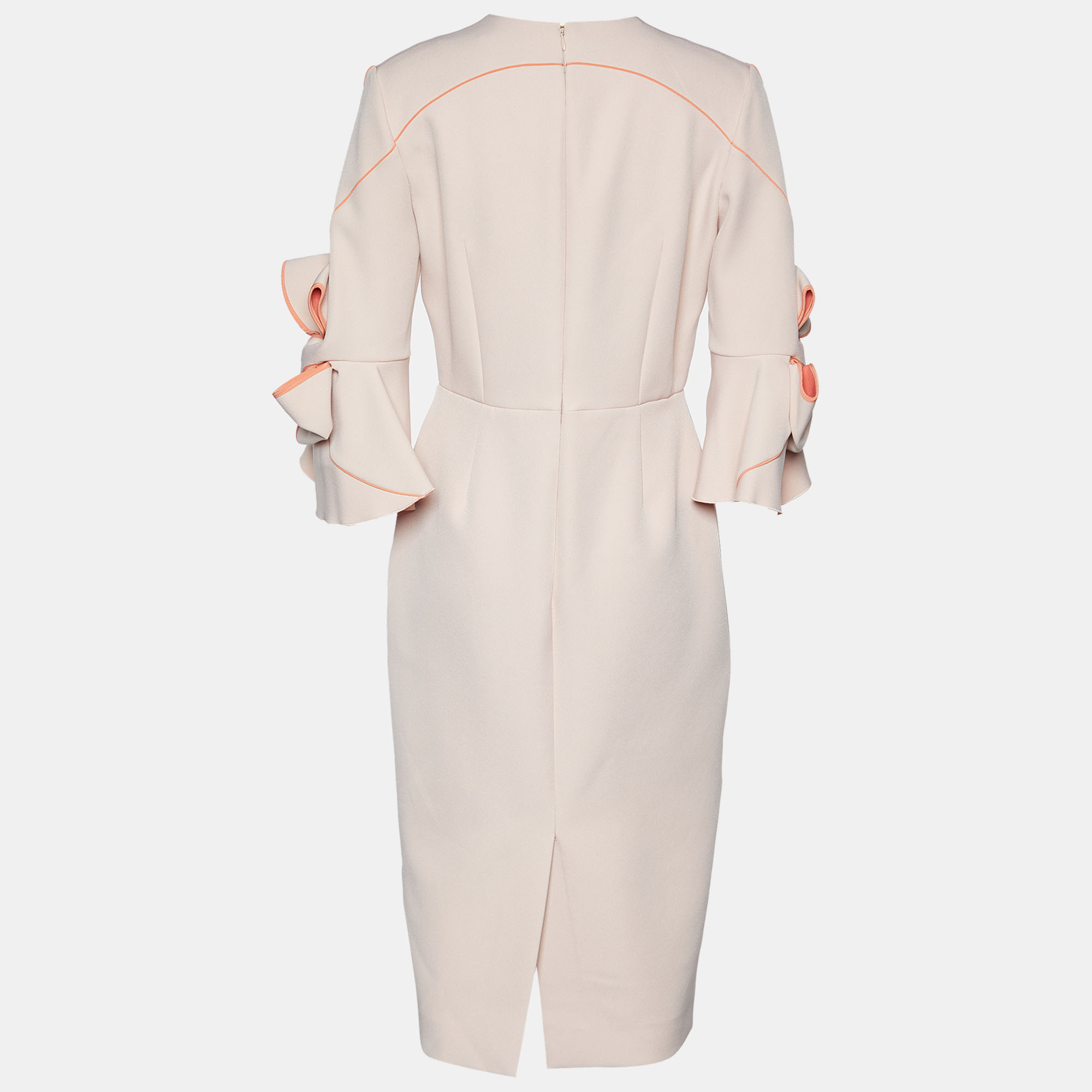 

Roksanda Light Pink Twill Bow Sleeve Detail Midi Dress