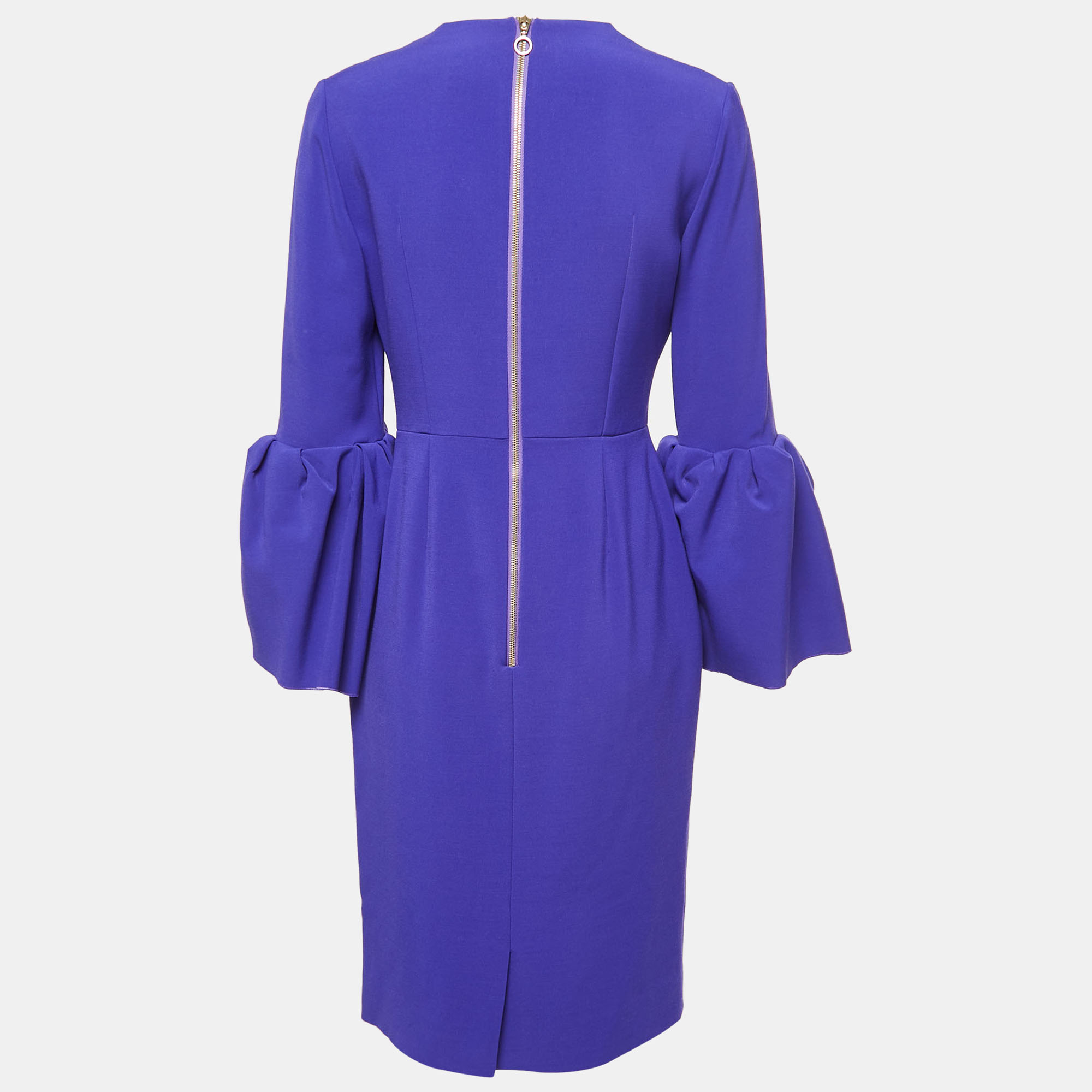 

Roksanda Blue Crepe Bell-Sleeve Margot Midi Dress