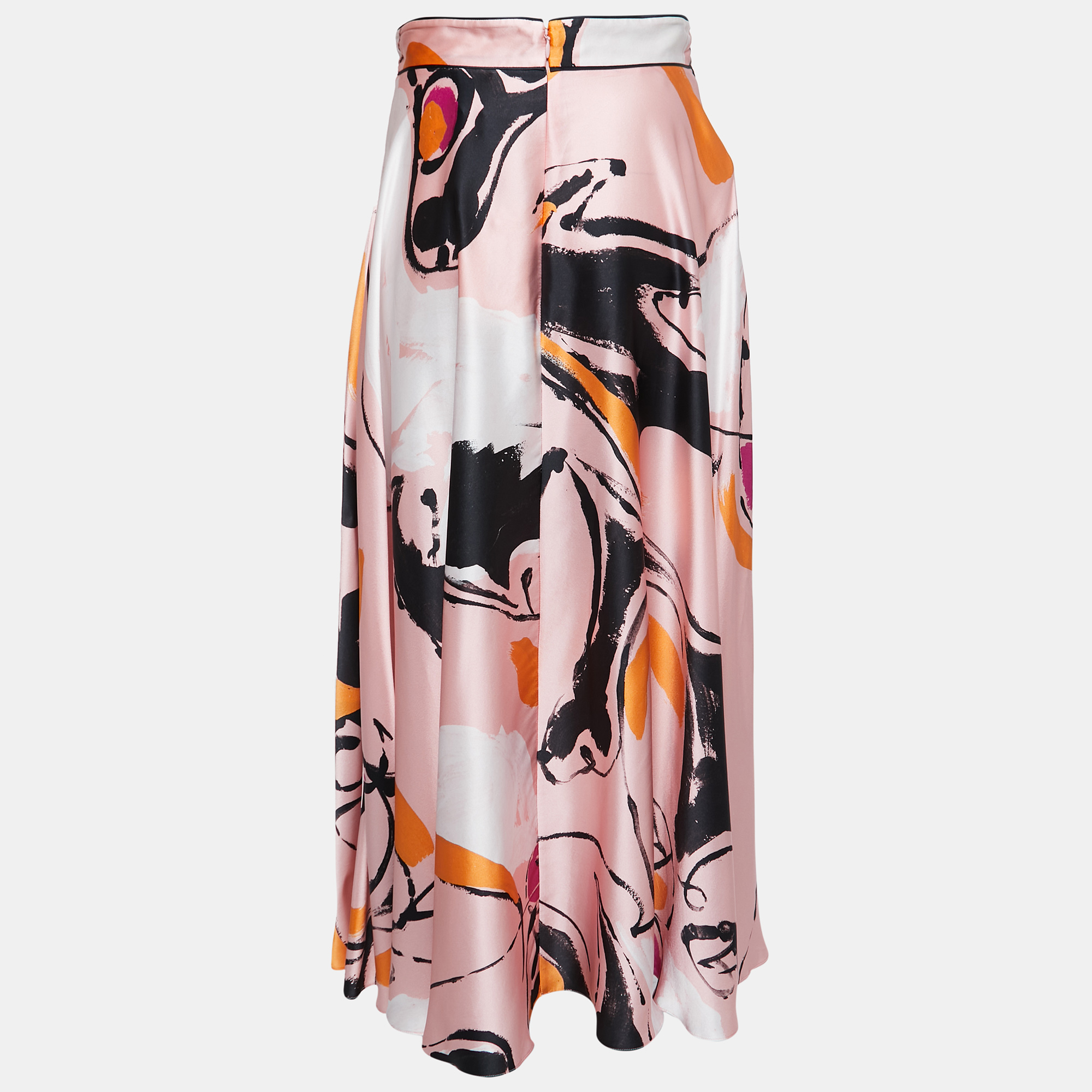 

Roksanda Pink Multicolor Printed Silk Midi Skirt