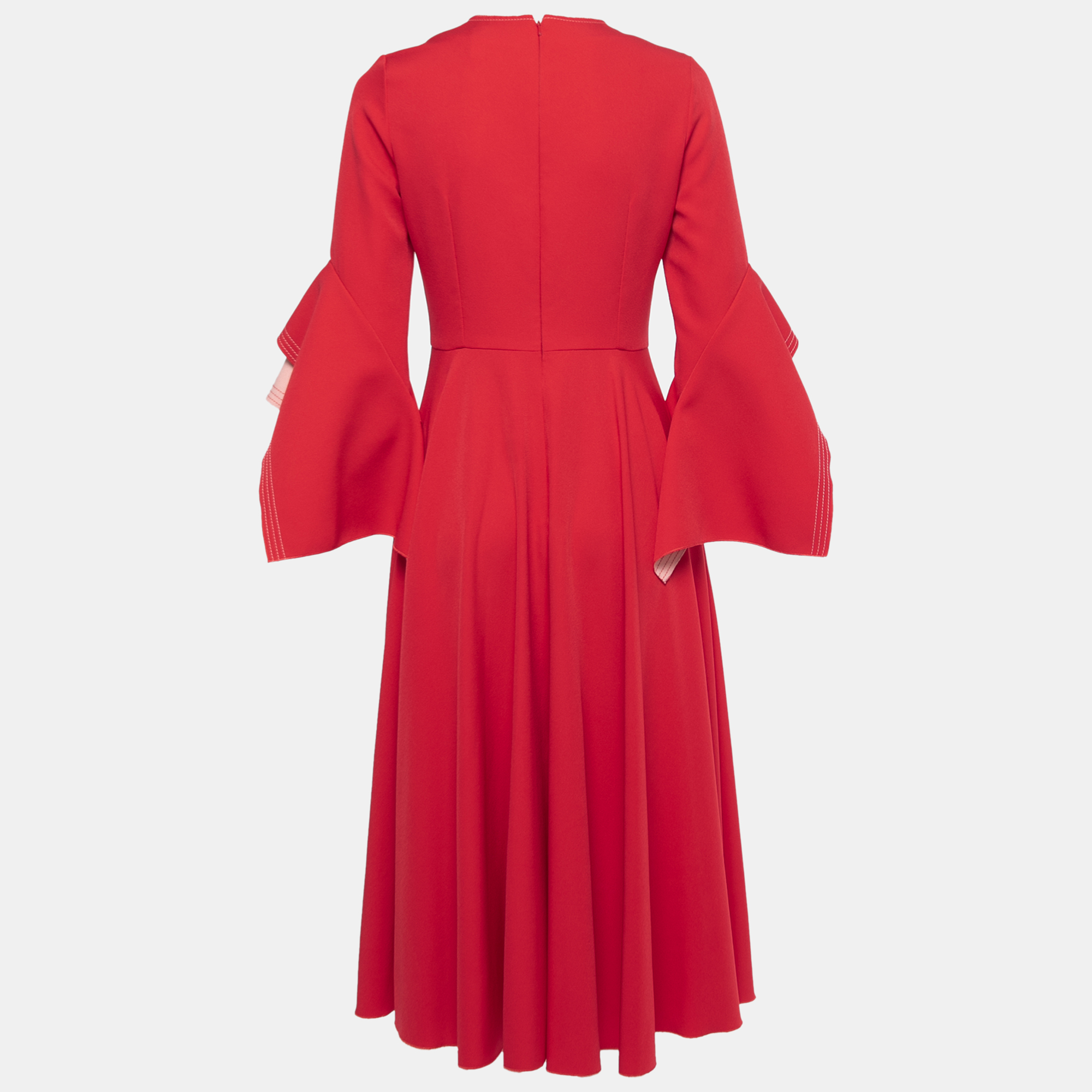 

Roksanda Coral Red Stretch Crepe Midi Dress