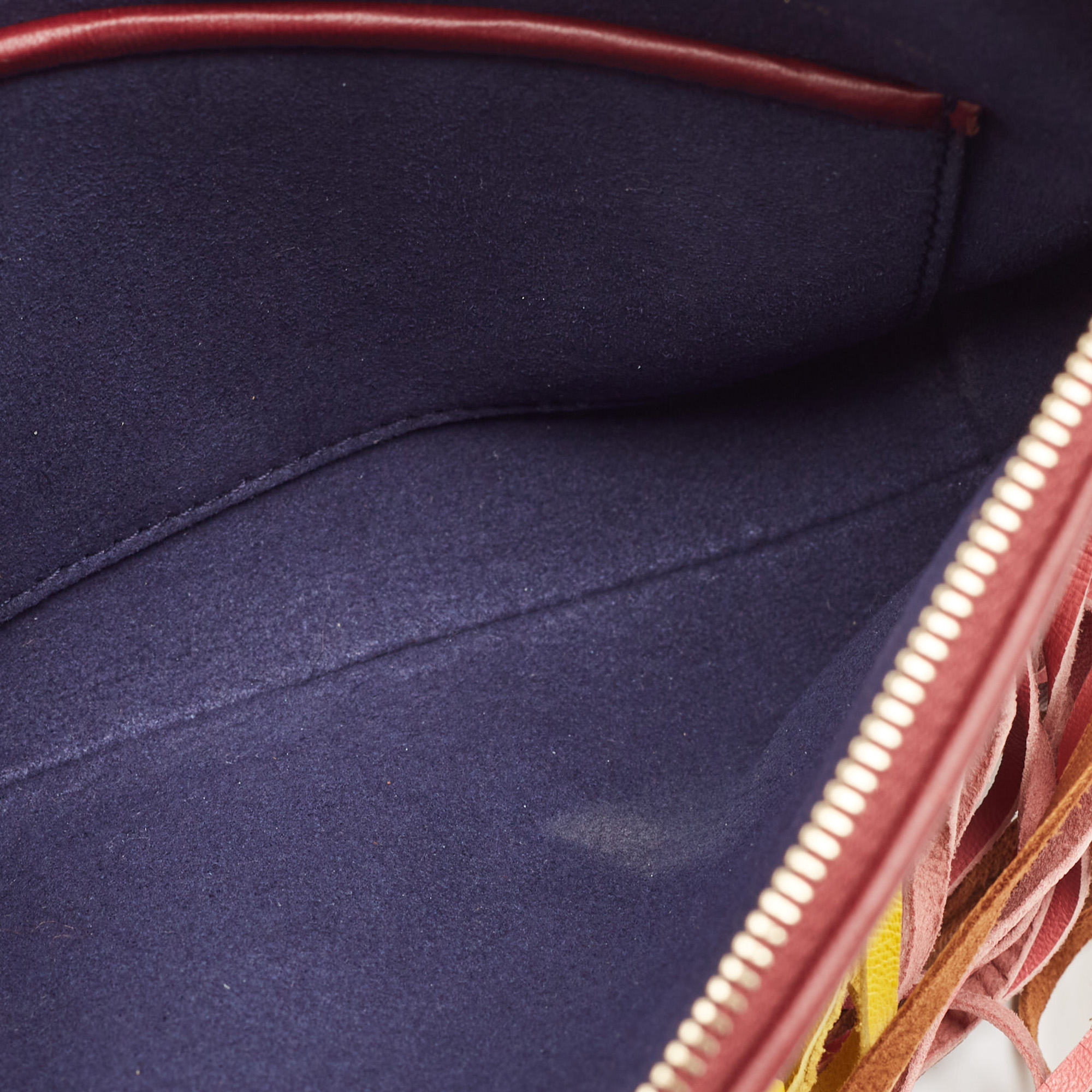 Roksanda Burgundy/Multicolor Leather Eartha Fringe Pouch 