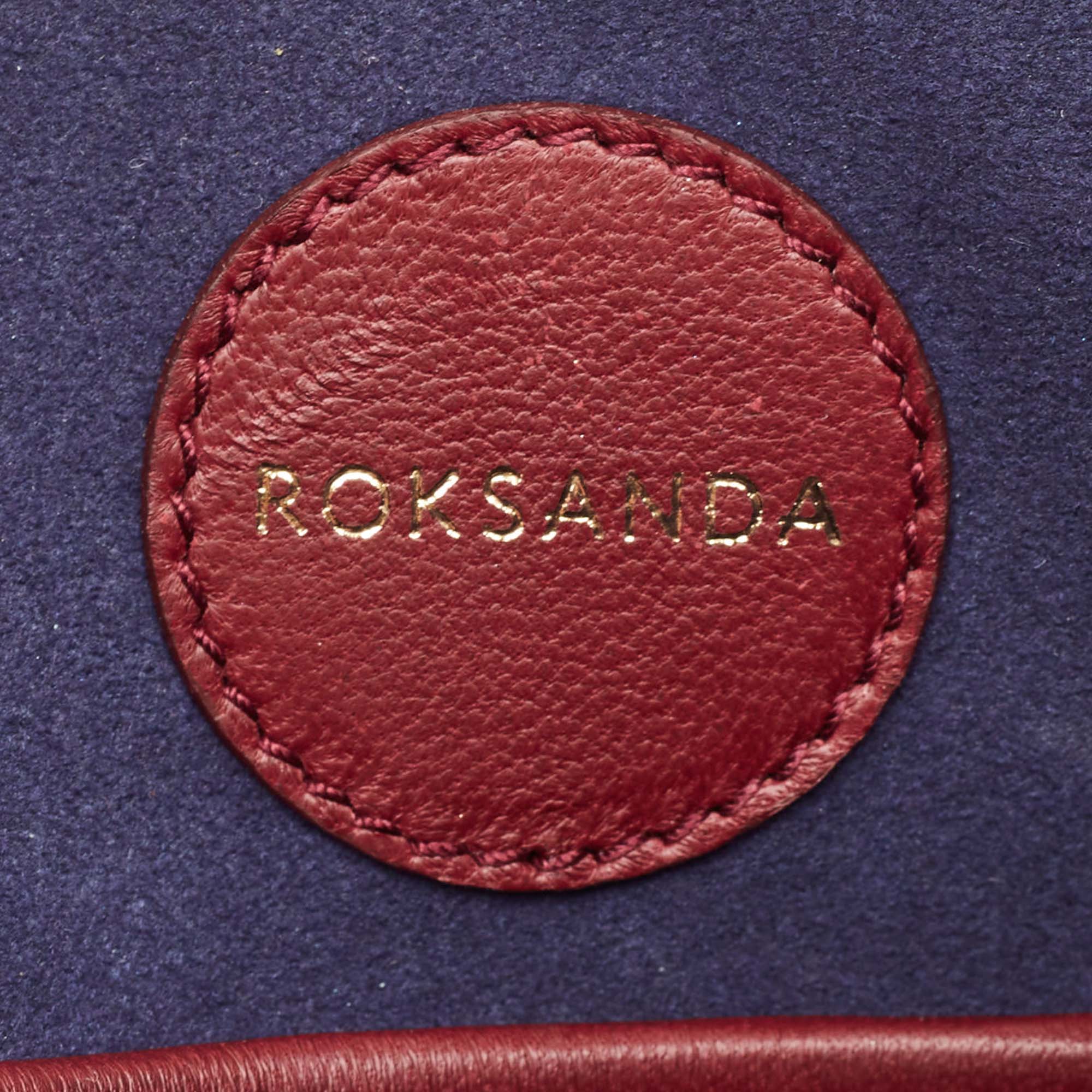 Roksanda Burgundy/Multicolor Leather Eartha Fringe Pouch 