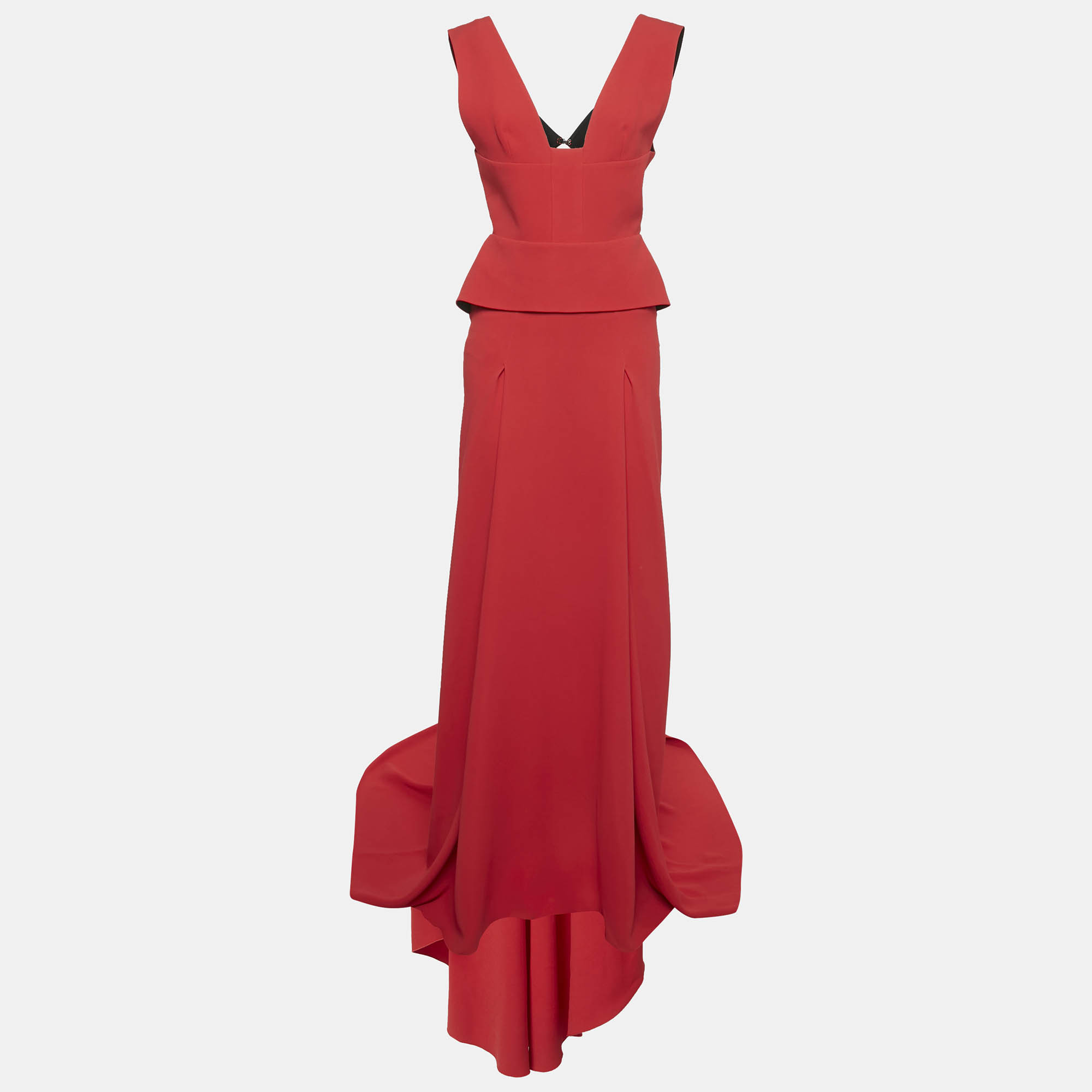 

Roland Mouret Red Stretch Viscose Flared Lubelia Gown M