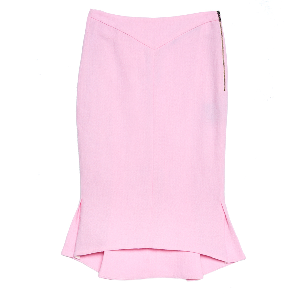 

Roland Mouret Light Rose Double Wool Crepe Nash Skirt, Pink