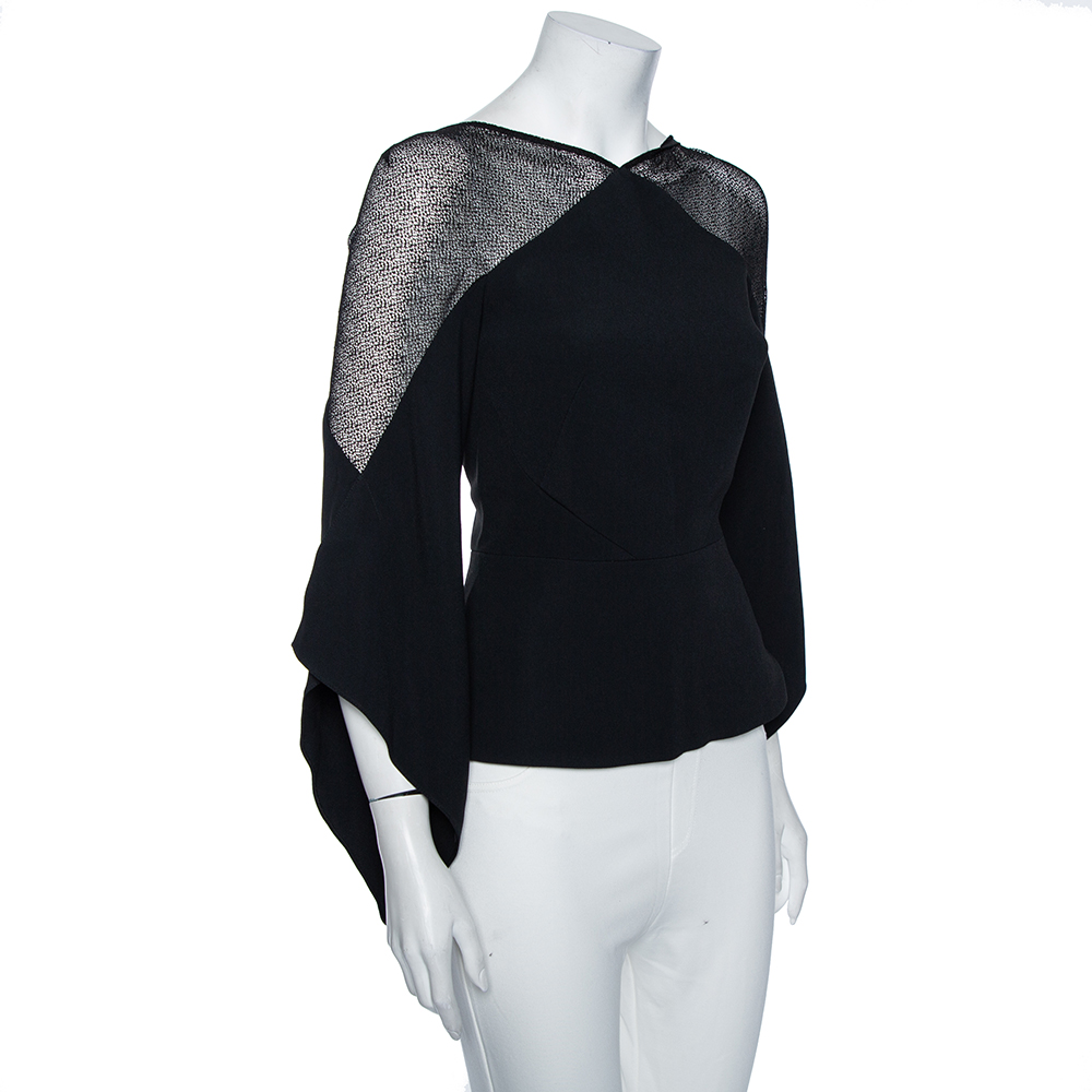 

Roland Mouret Black Stretch Crepe Harthill Top