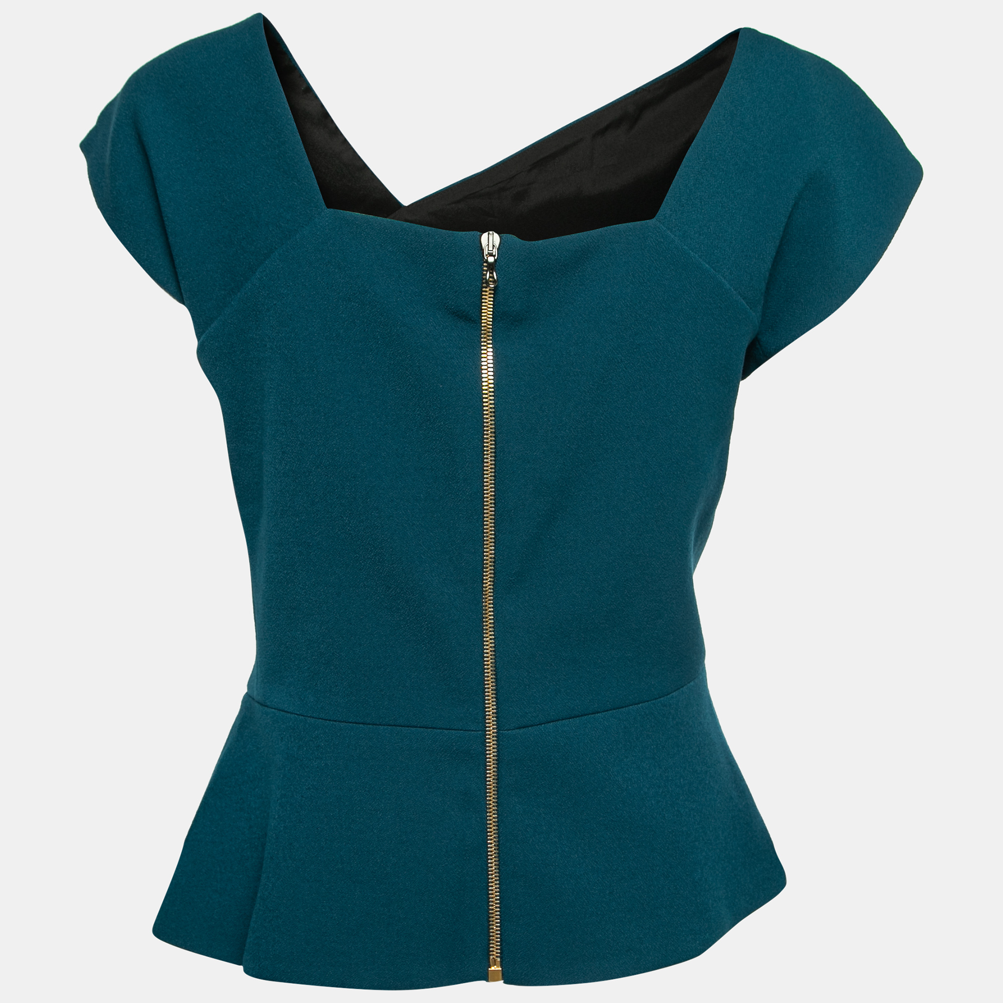 

Roland Mouret Teal Blue Crepe Florence Top