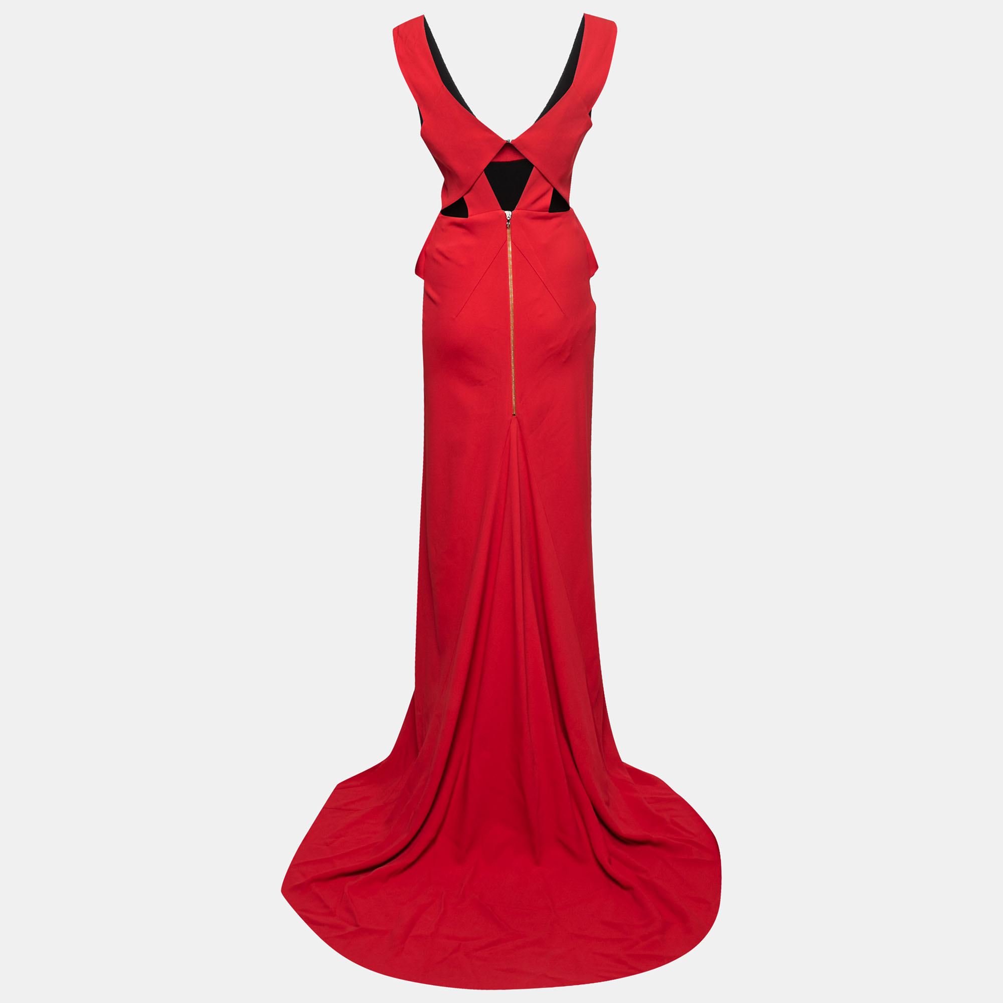 

Roland Mouret Red Crepe Cutout Detail Lubelia Gown