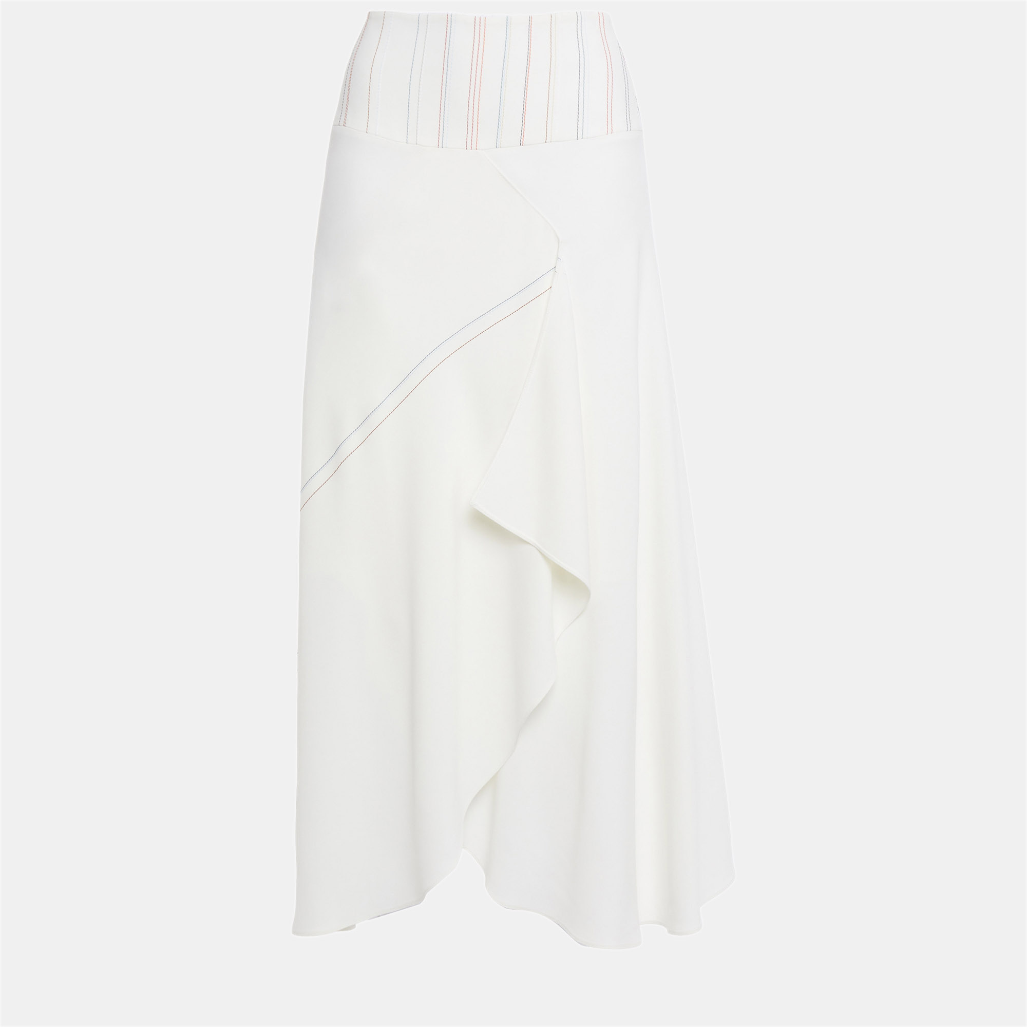 

Roland Mouret White Viscose Midi Skirt Size 14