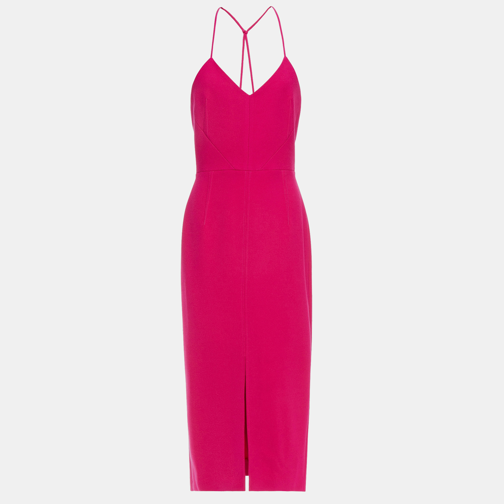 Pre-owned Roland Mouret Polyester Midi Dress 20 In Pink