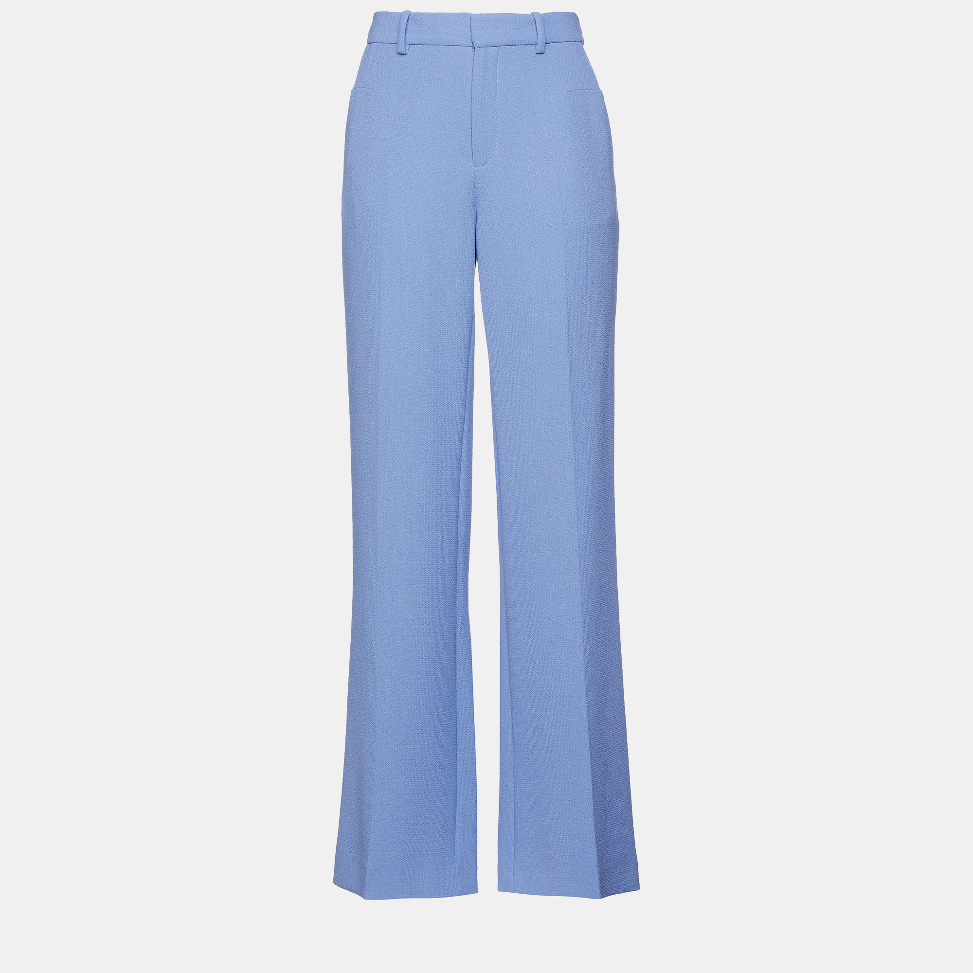 Pre-owned Roland Mouret Wool Wide Leg Pants 14 In Blue