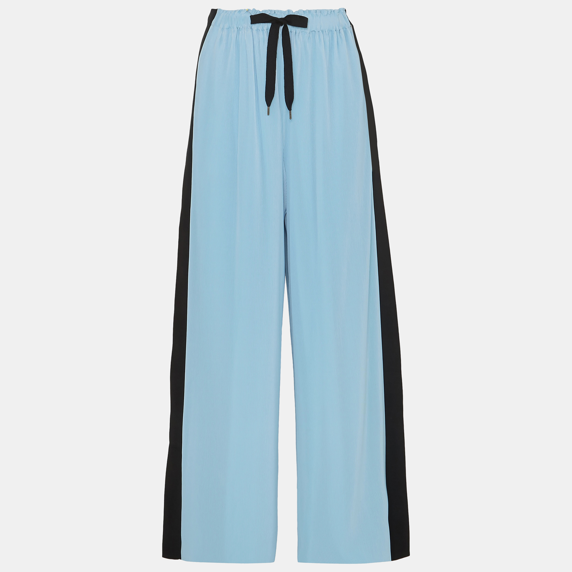 Pre-owned Roland Mouret Polyester Wide Leg Pants S In Blue