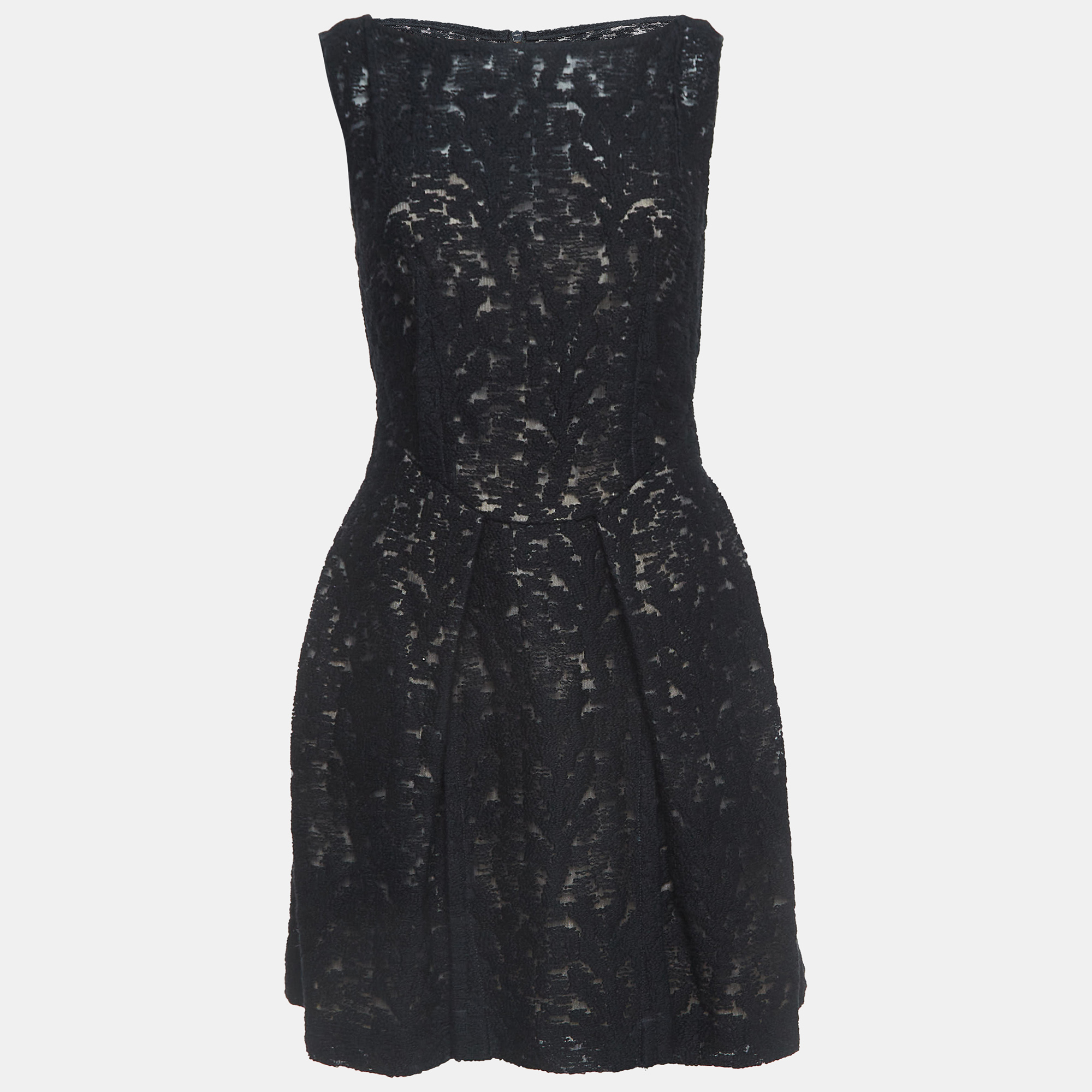 

Roland Mouret Black Woodgrain Jacquard Mini Dress M
