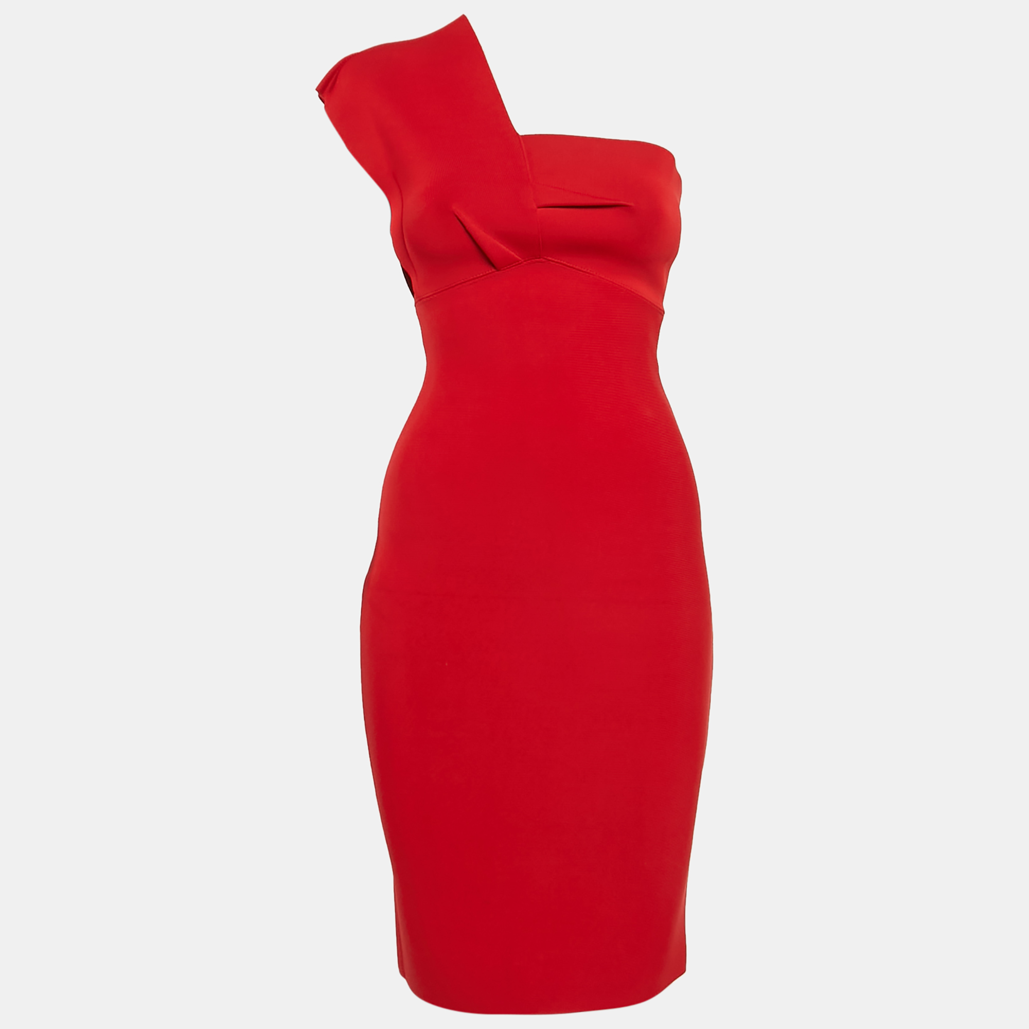 

Roland Mouret Red Jersey One-Shoulder Short Dress S