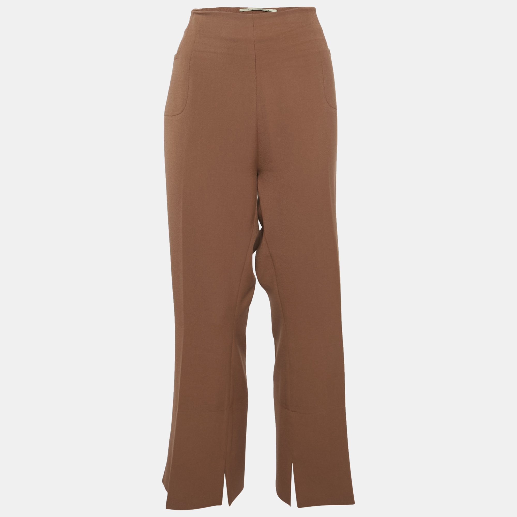 

Roland Mouret Brown Crepe Trousers XL