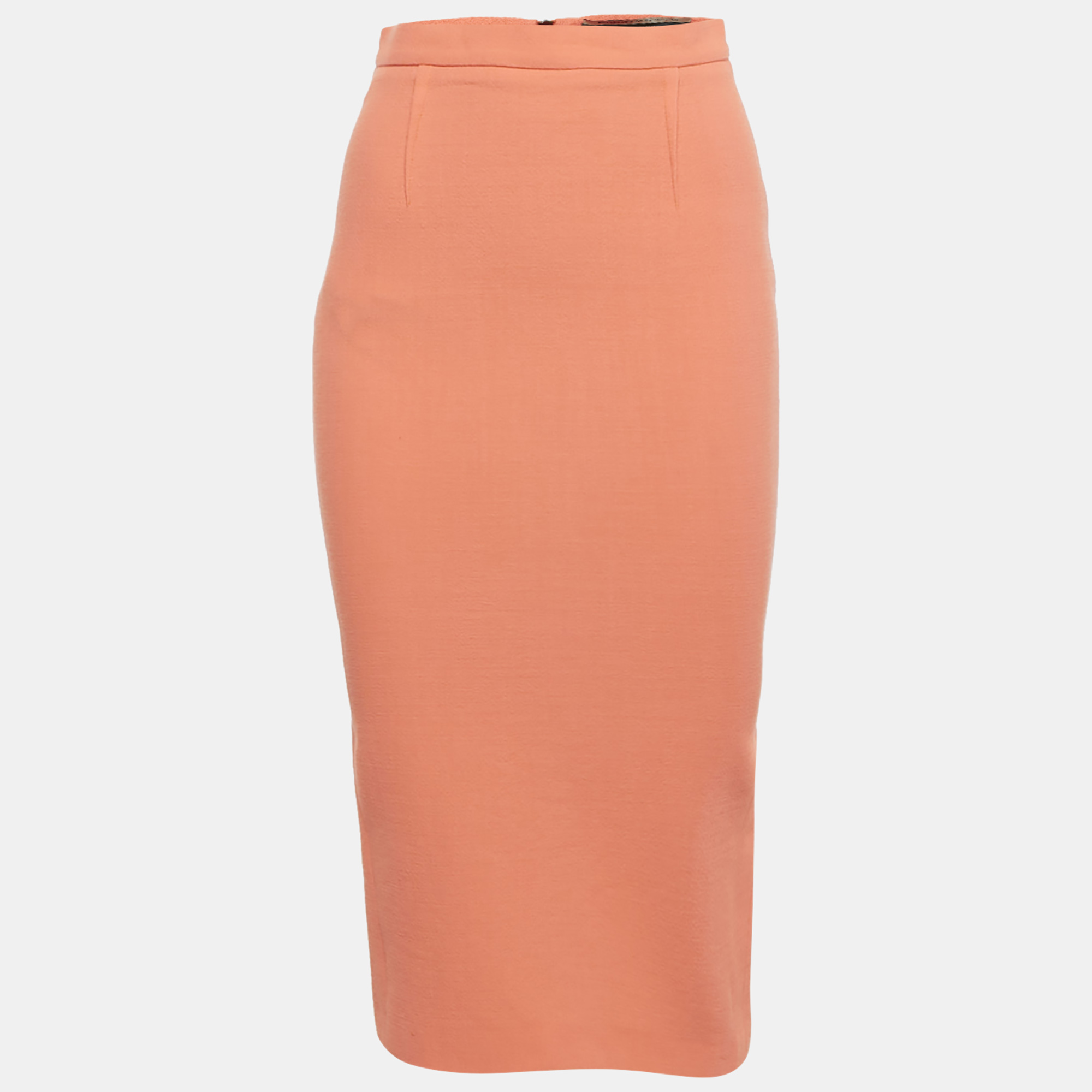 

Roland Mouret Orange Wool Pencil Skirt M