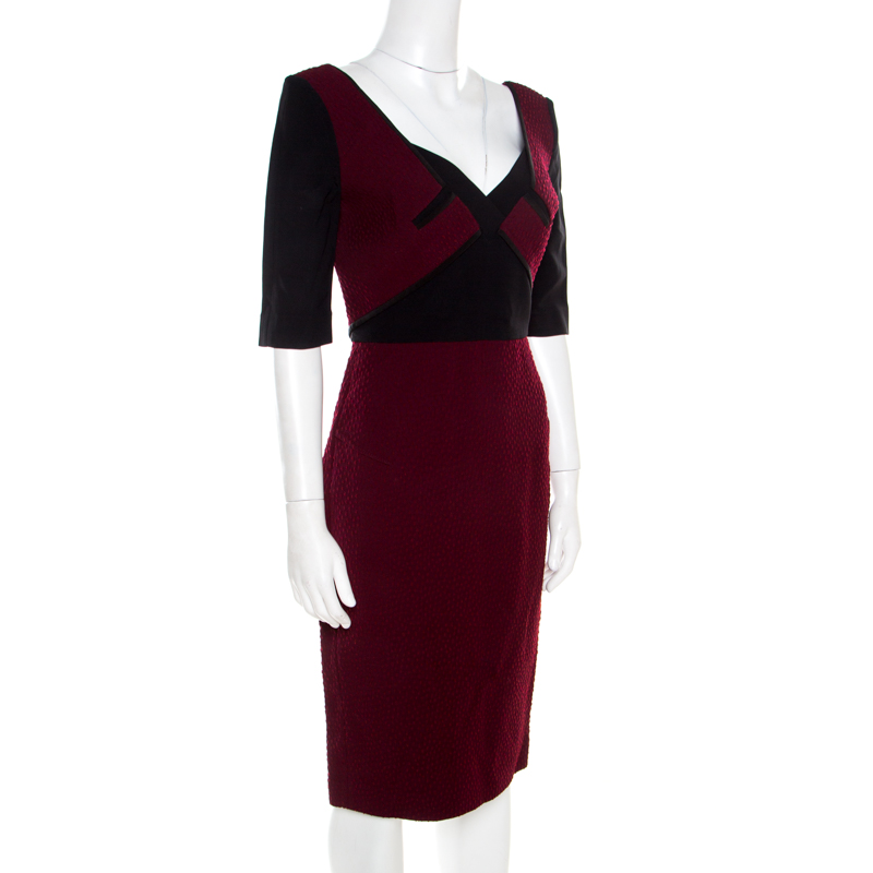 

Roland Mouret Bordeaux Ostrich Wool Axele Sheath Dress, Burgundy