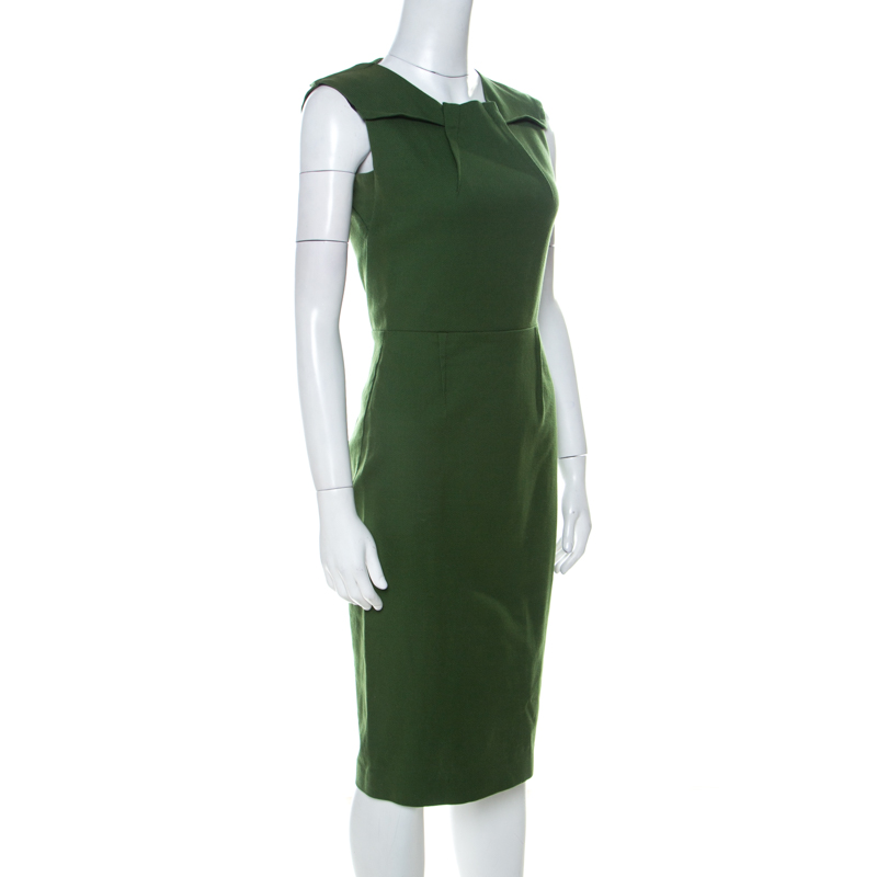 

Limited Edition for The Room by Roland Mouret Olive Green Sleeveless Sheath Dress