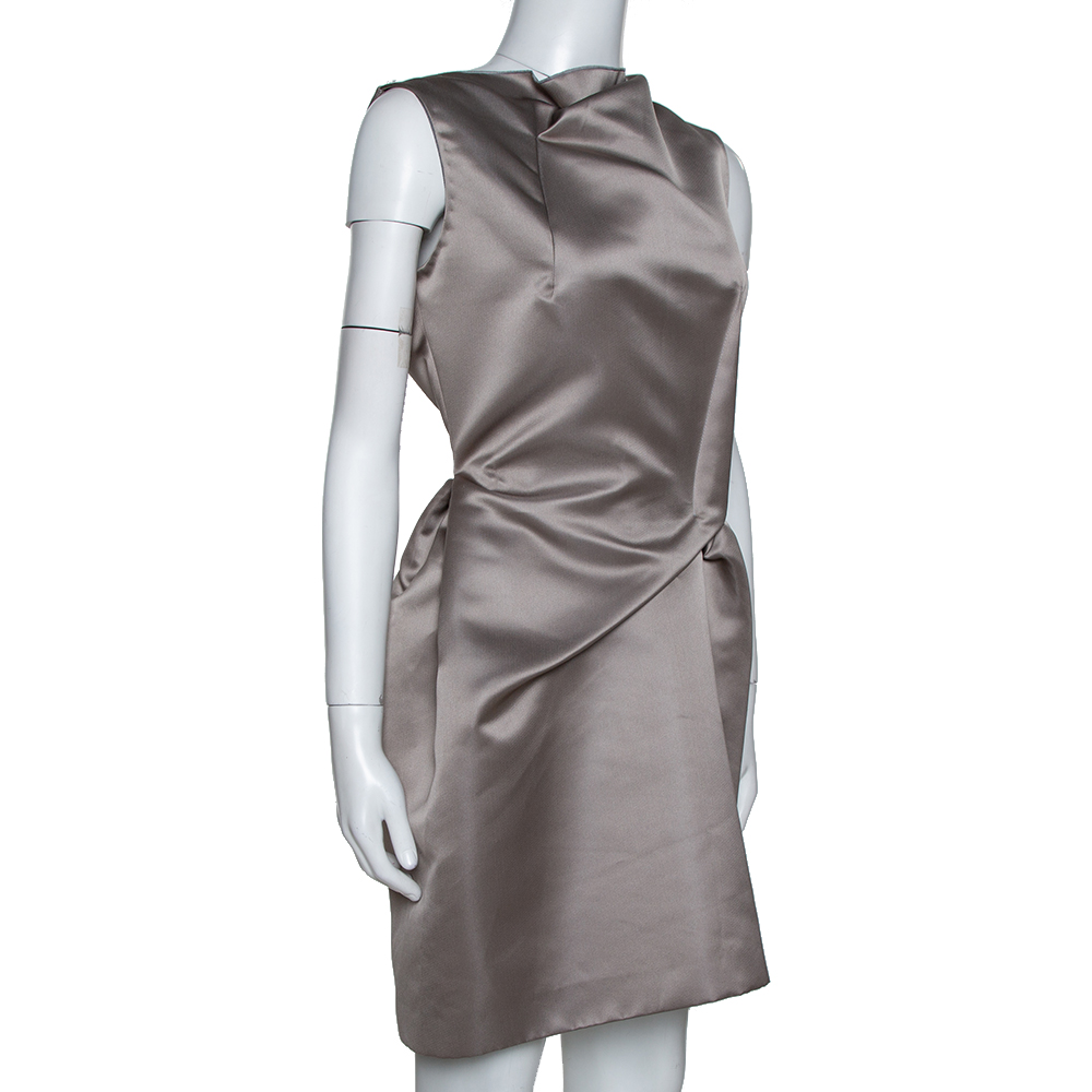

Roland Mouret Limited Edition Taupe Satin Zonda Mini Dress, Grey