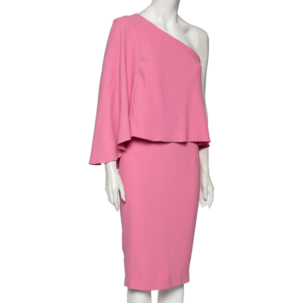 

Roland Mouret Pink Crepe One Shoulder Amaral Dress
