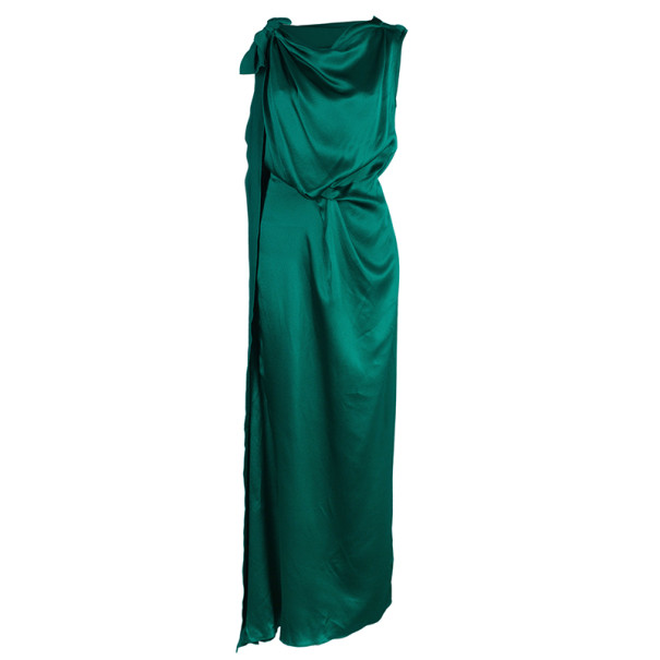 Roland Mouret Emerald Silk Column Gown M