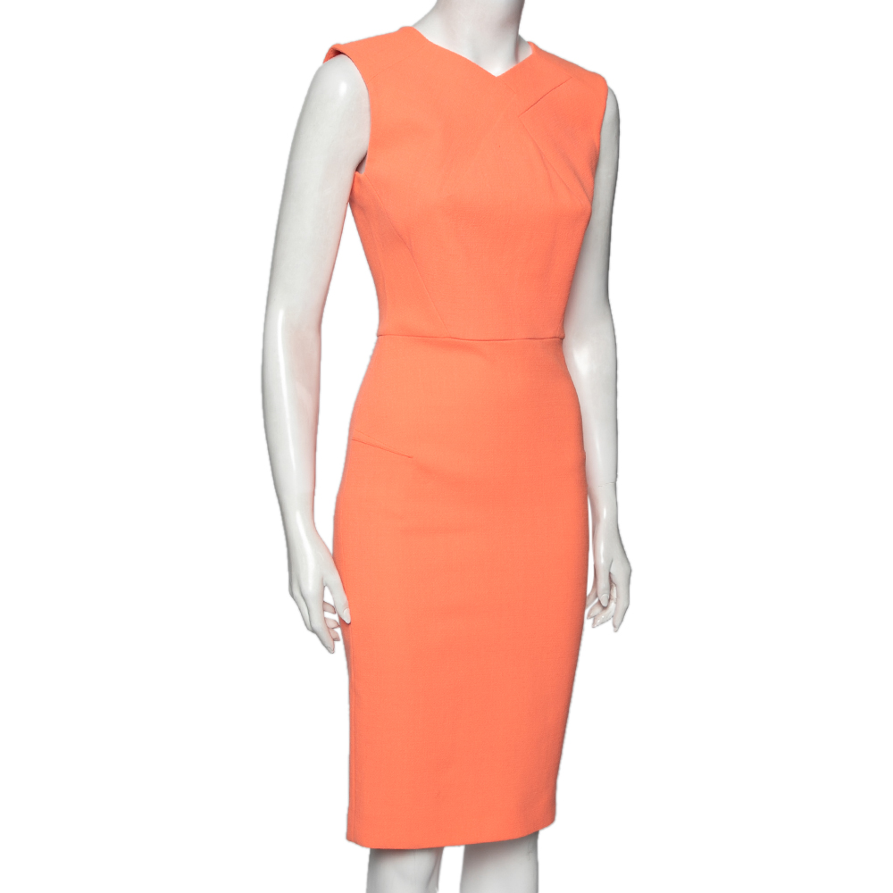 

Roland Mouret Neon Orange Wool Sheath Dress