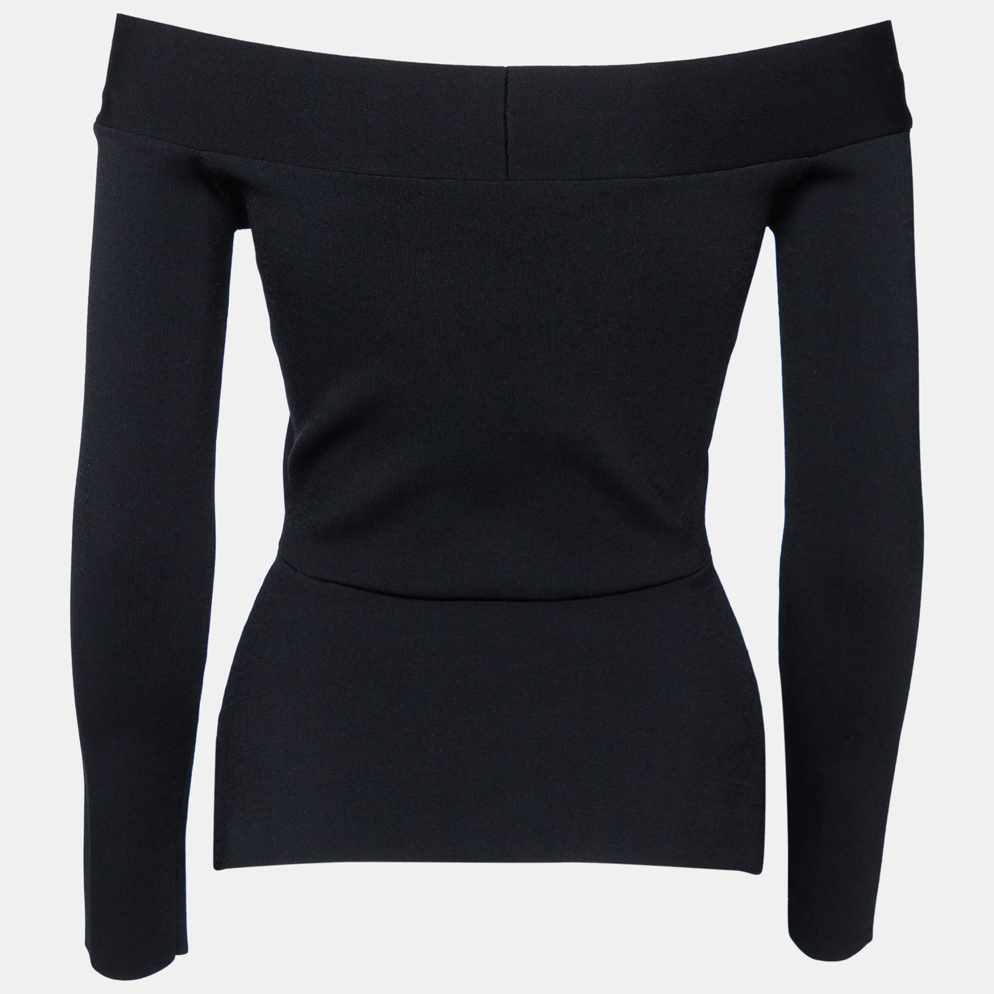 

Roland Mouret Black Knit Off-Shoulder Long Sleeve Top