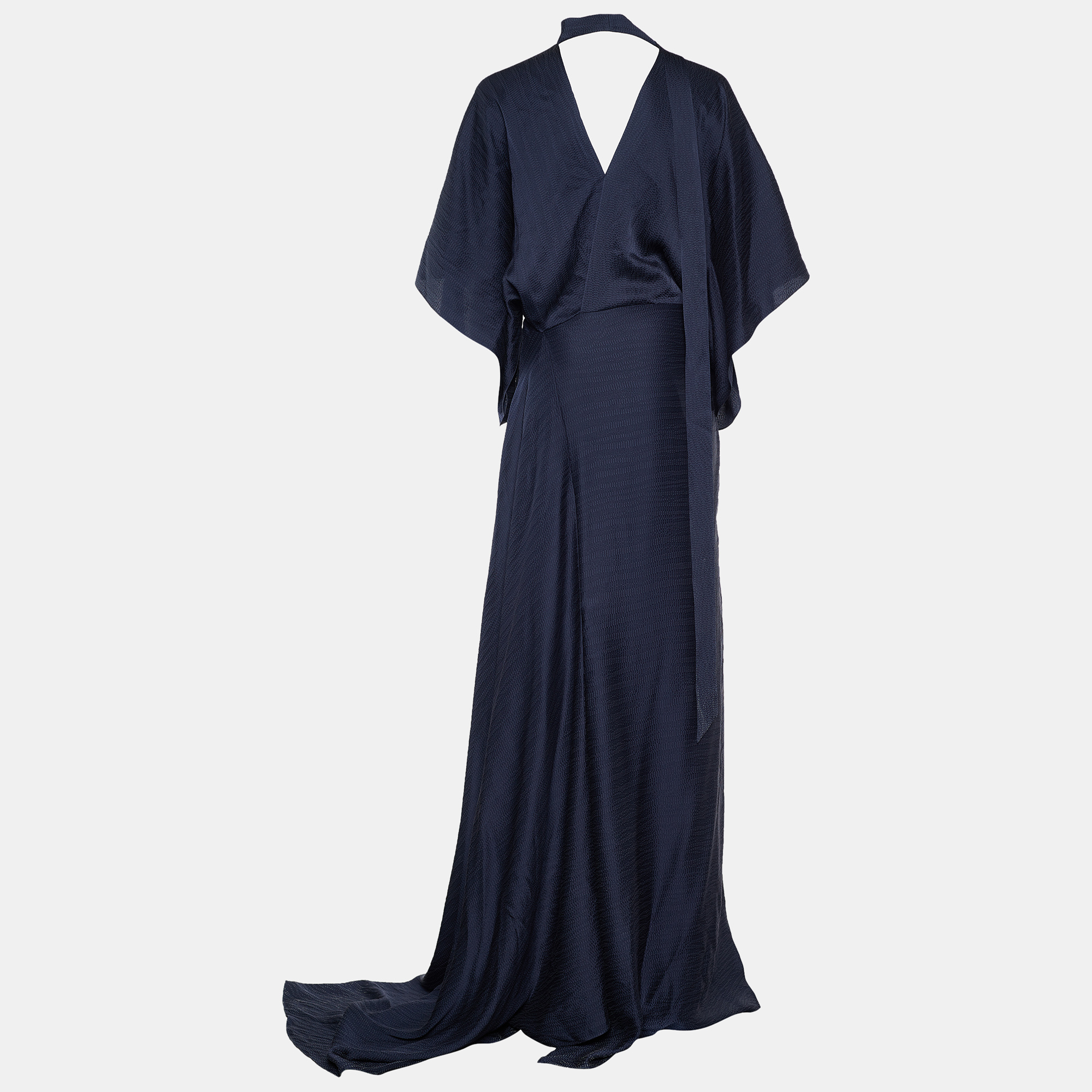 

Roland Mouret Dark Blue Silk Cut Out Maxi Dress